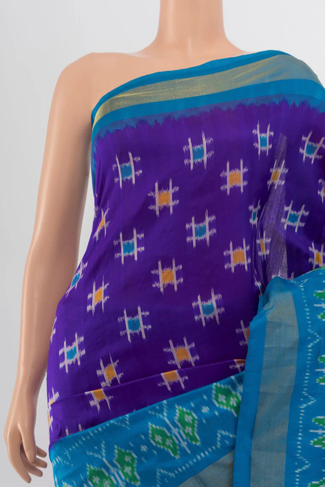 Violet Pochampally Silk Saree - Image 2