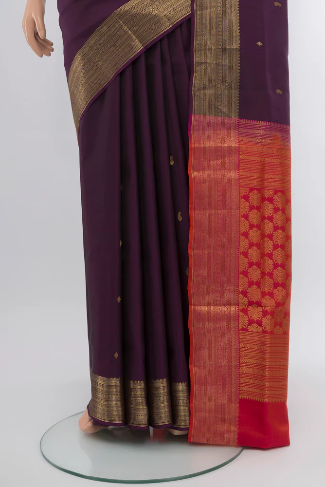 Purple Soft Silk Saree - Image 3