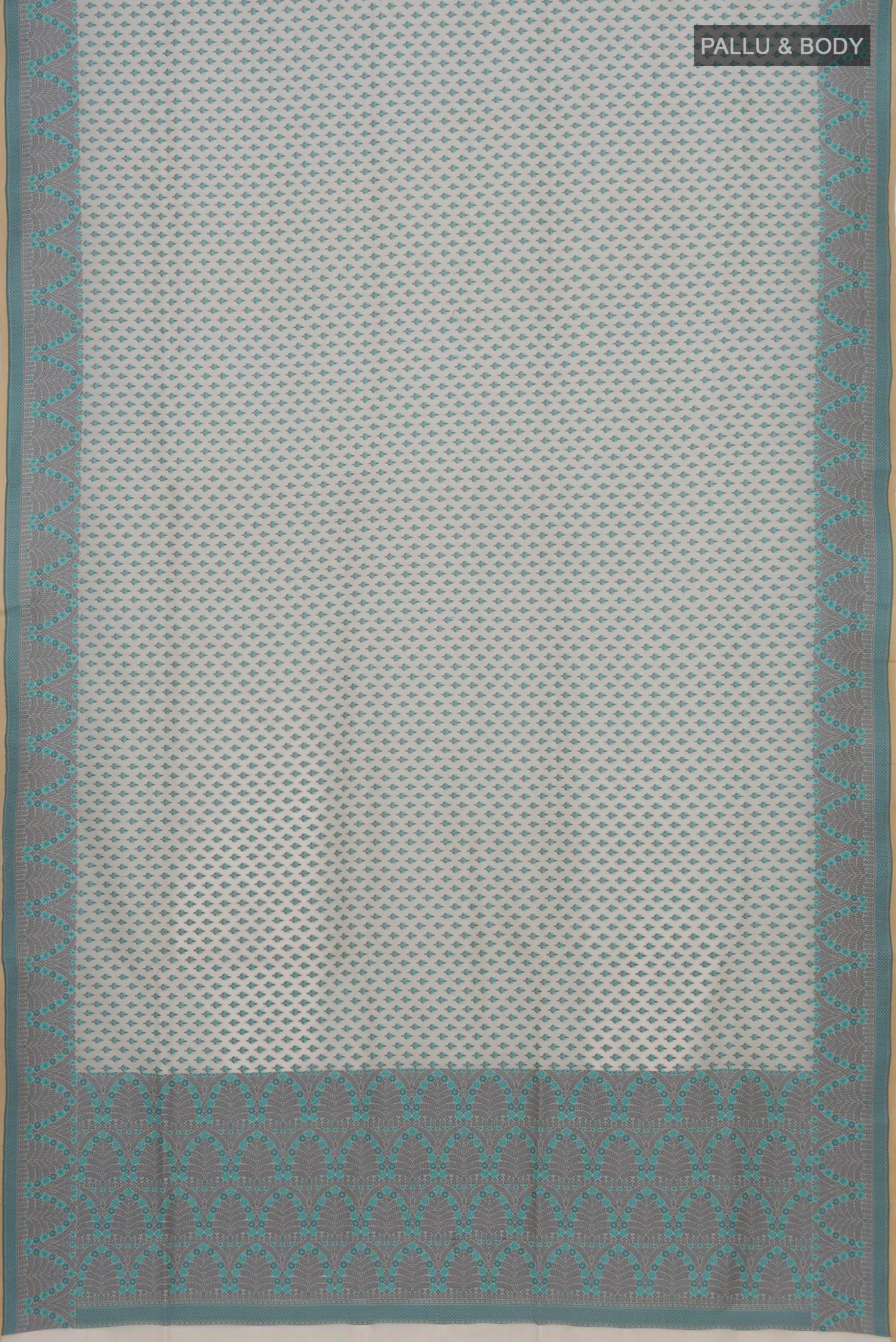 Off White Banarasi Silk Saree - Image 5