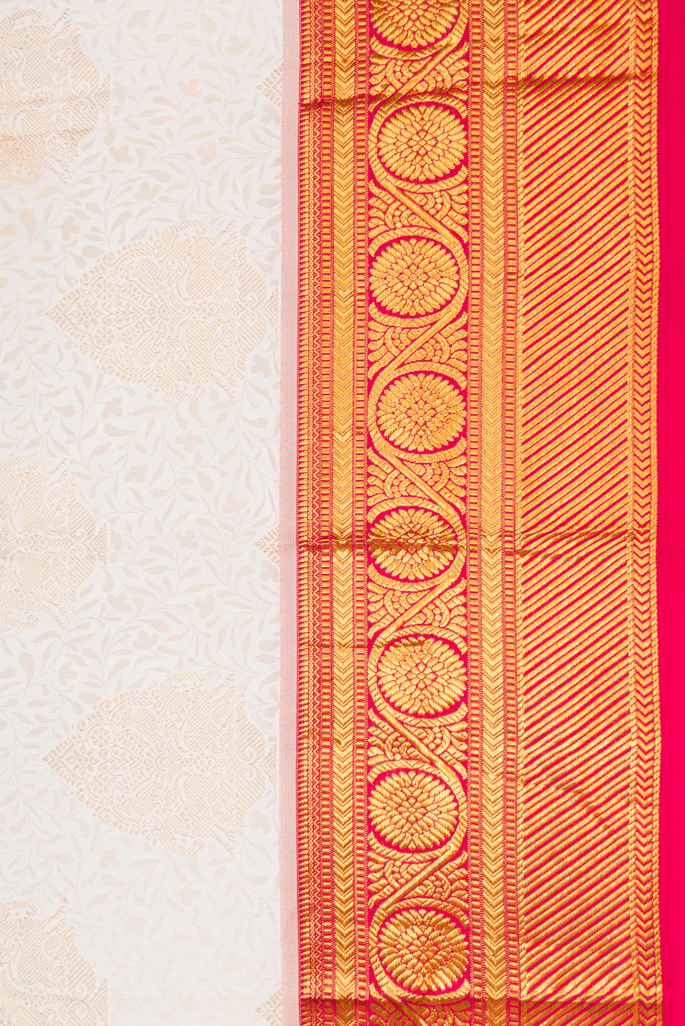 White Kanjivaram Silk Saree - Image 3