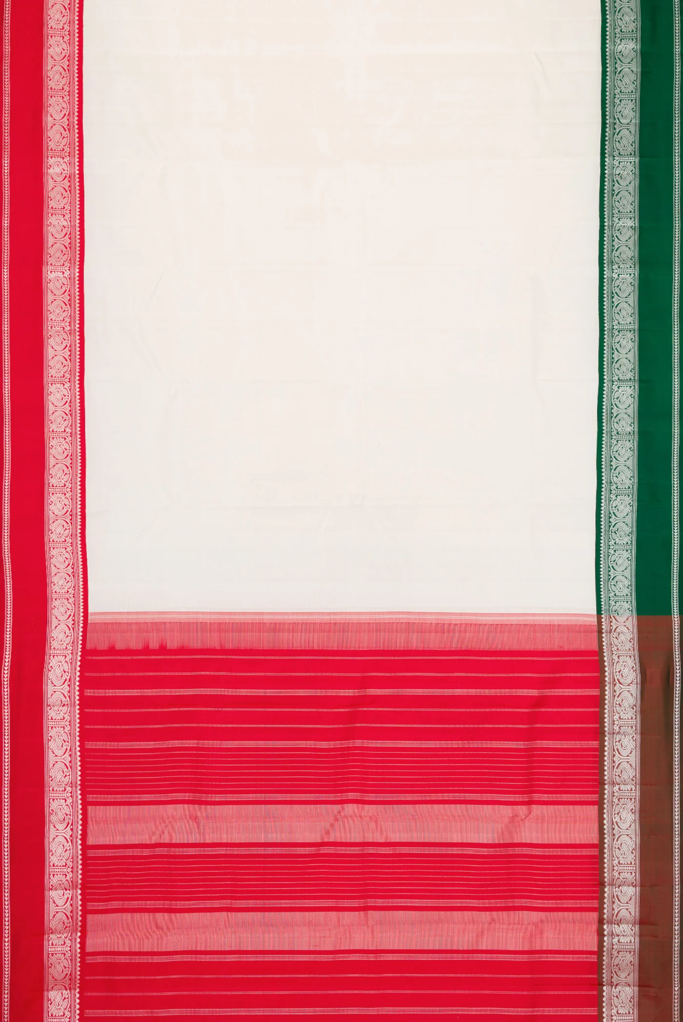 White Kanjivaram Silk Saree - Image 6