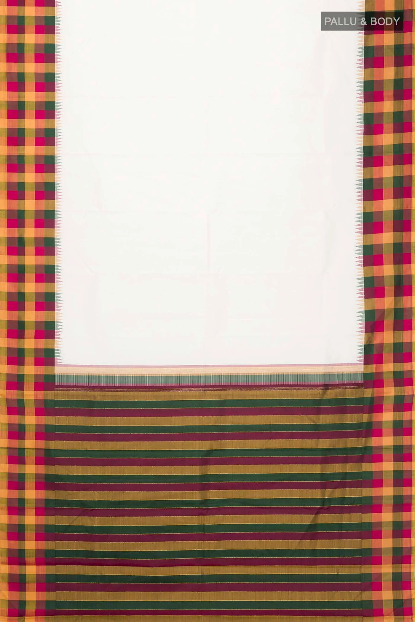 White Kanjivaram Silk Saree - Image 6