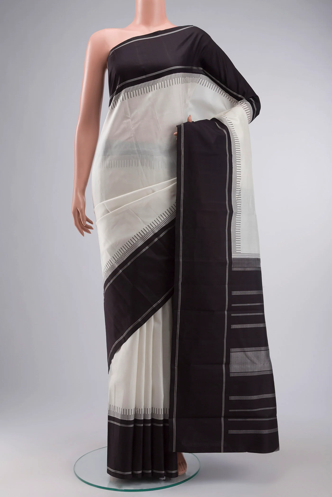 White Kanjivaram Silk Saree