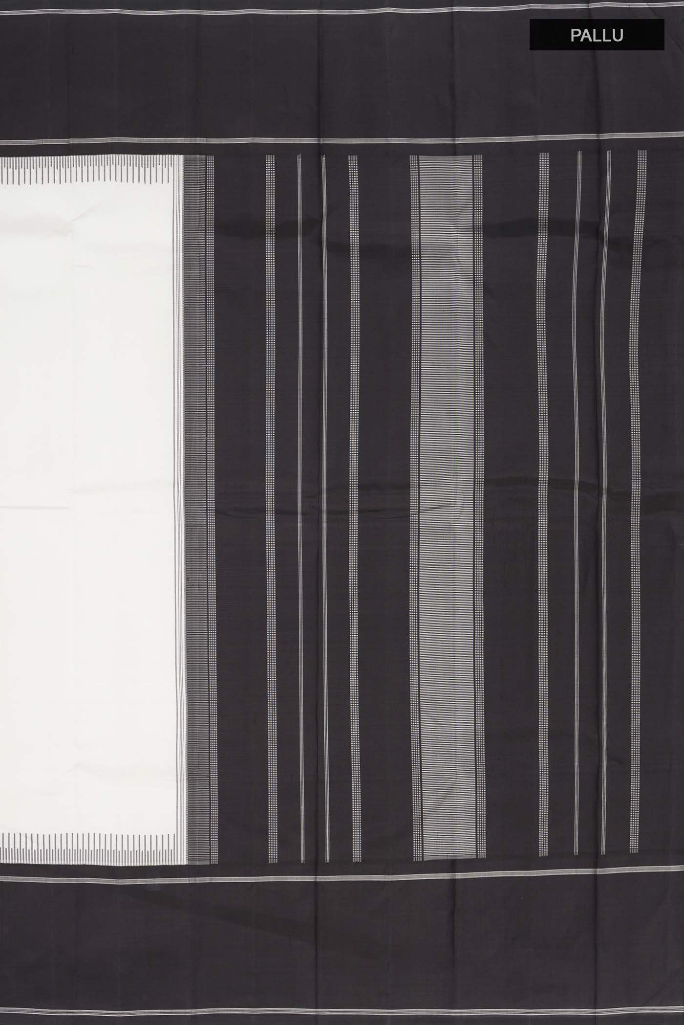 White Kanjivaram Silk Saree - Image 7