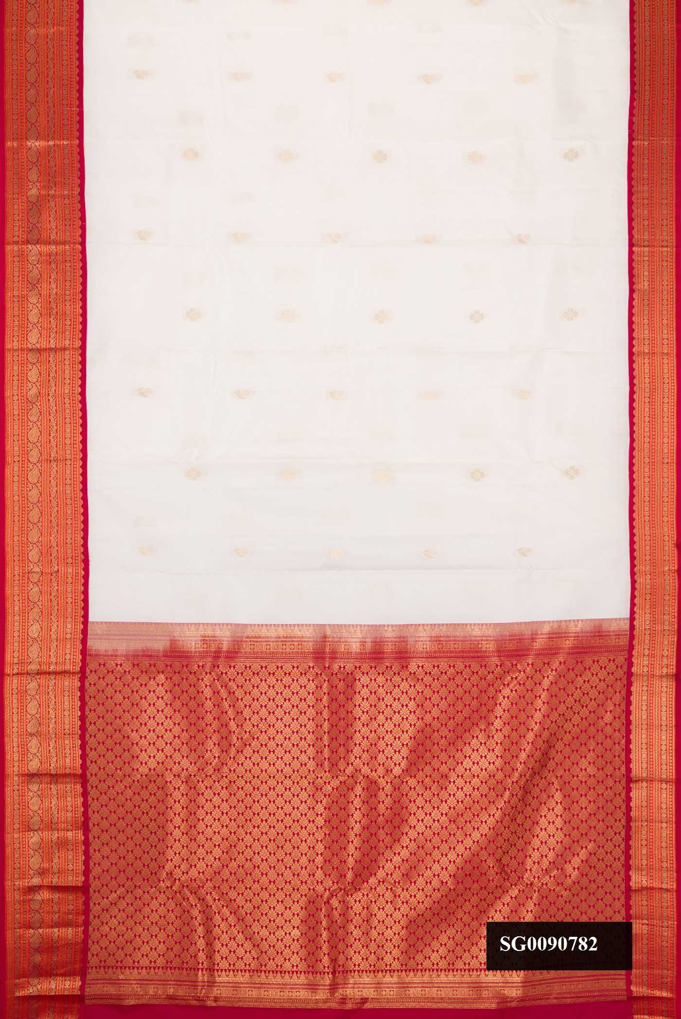 White Kanchipuram Silk Saree