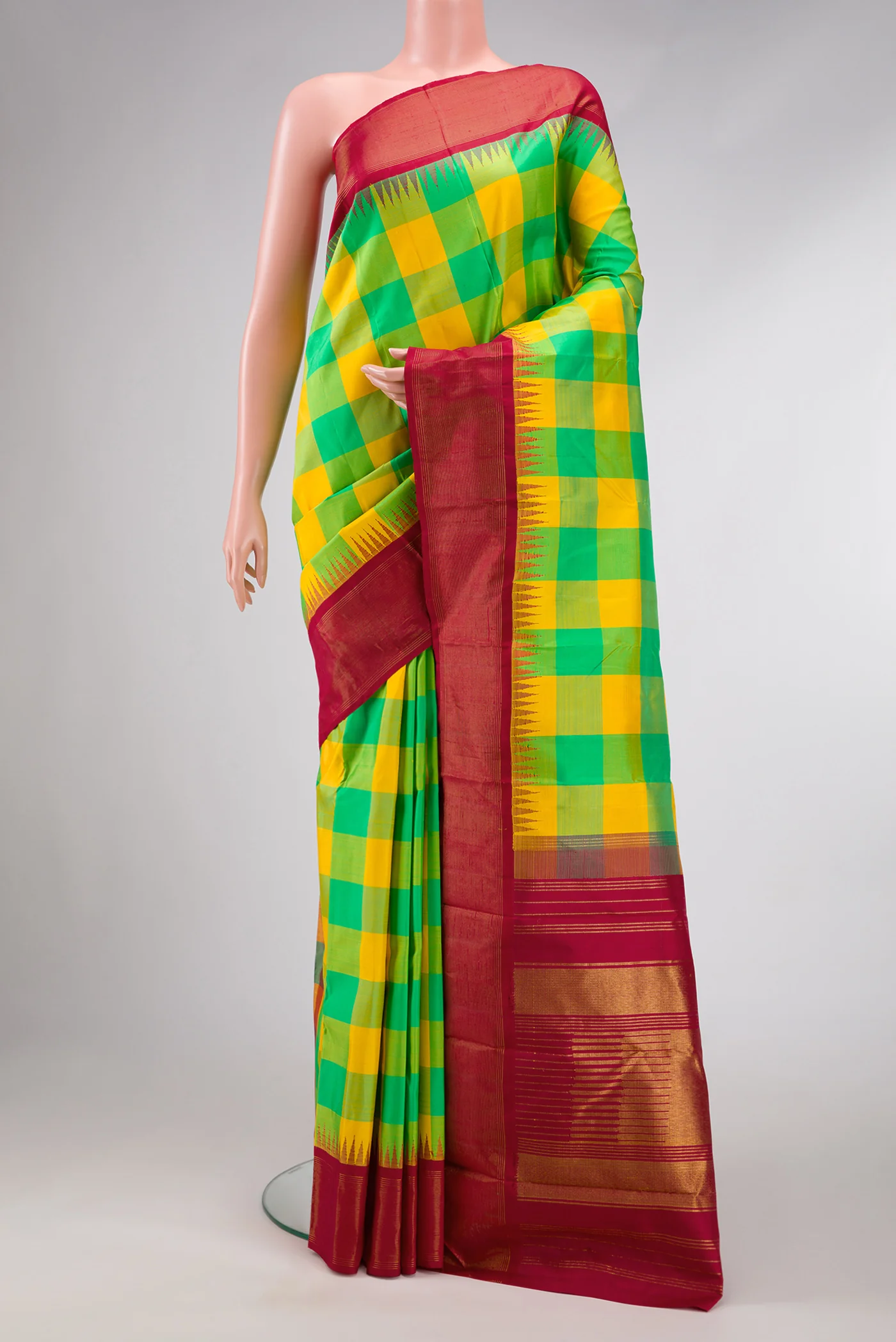Multi Color Kanjivaram Silk Saree