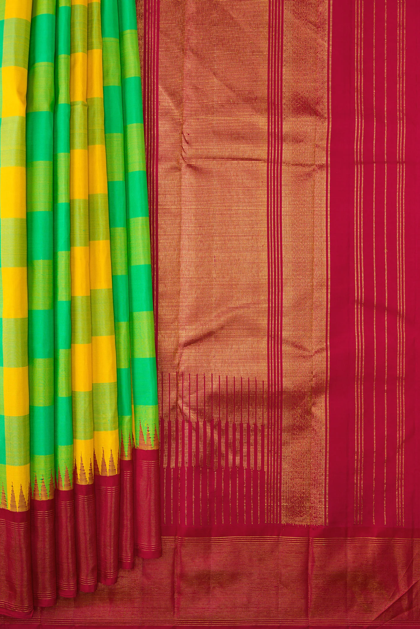 Multi Color Kanjivaram Silk Saree - Image 4
