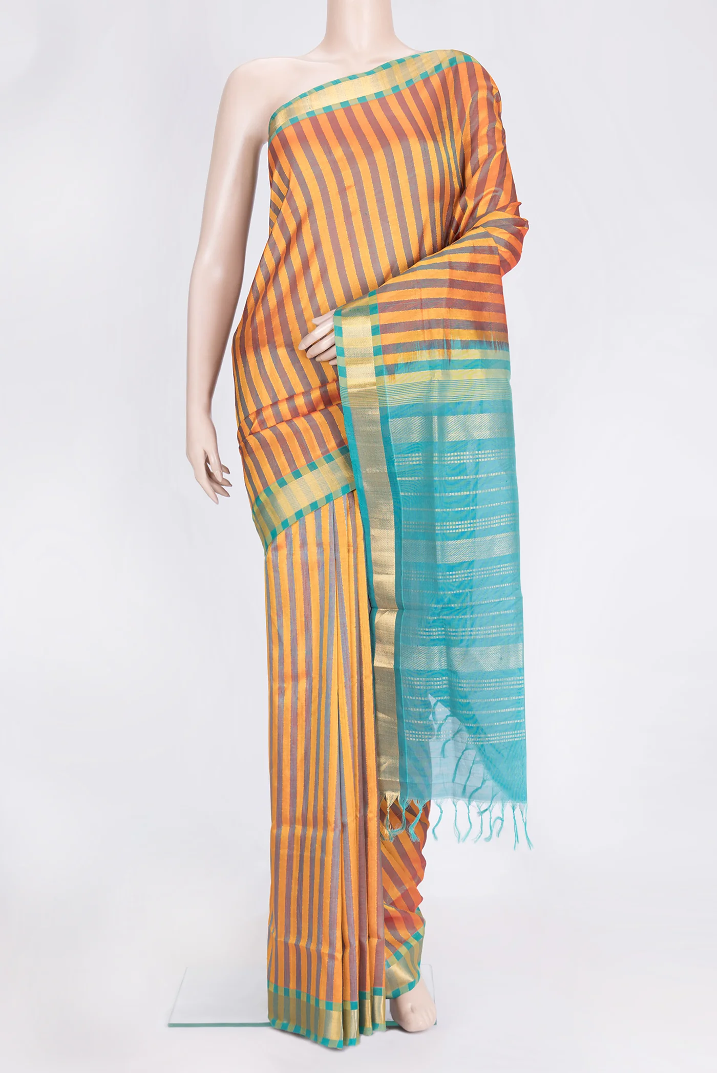 Multi Color Silk Cotton Saree