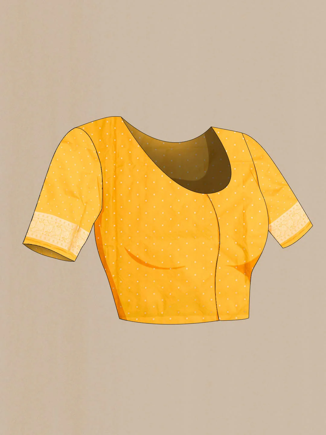 Yellow Banarasi Katan Silk Saree - Image 7
