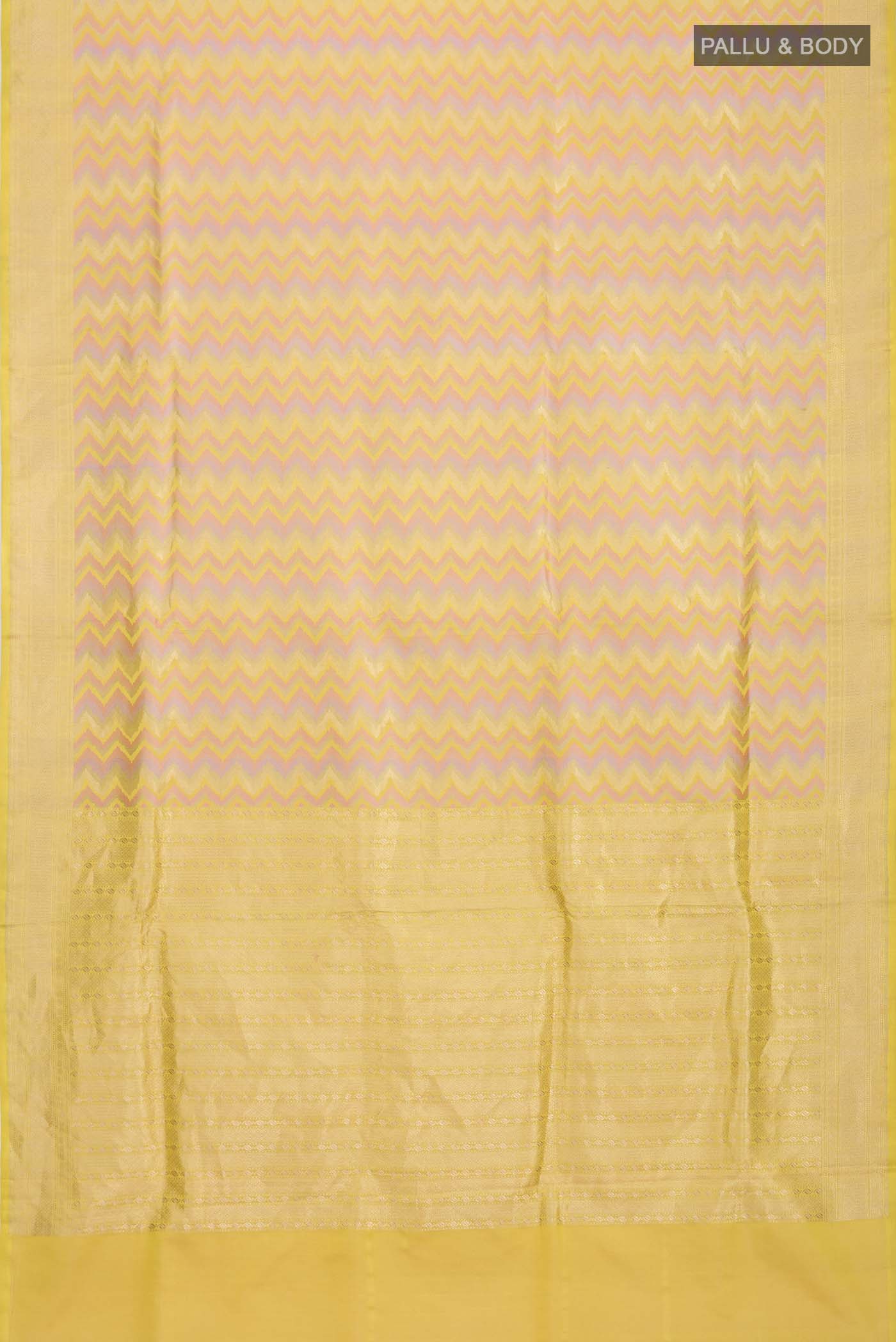 Yellow Banarasi Silk Saree - Image 6