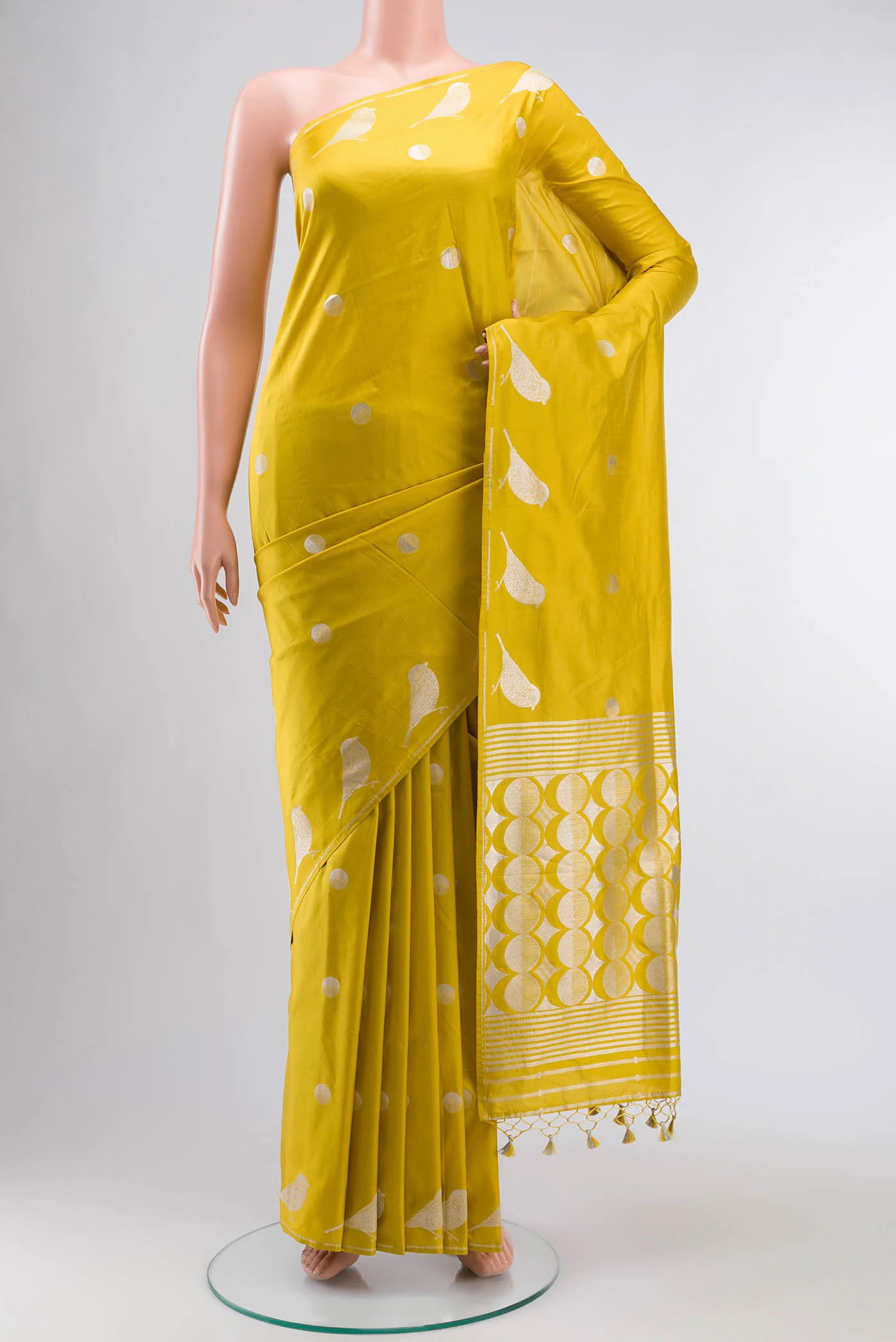 Yellow Banarasi Silk Saree