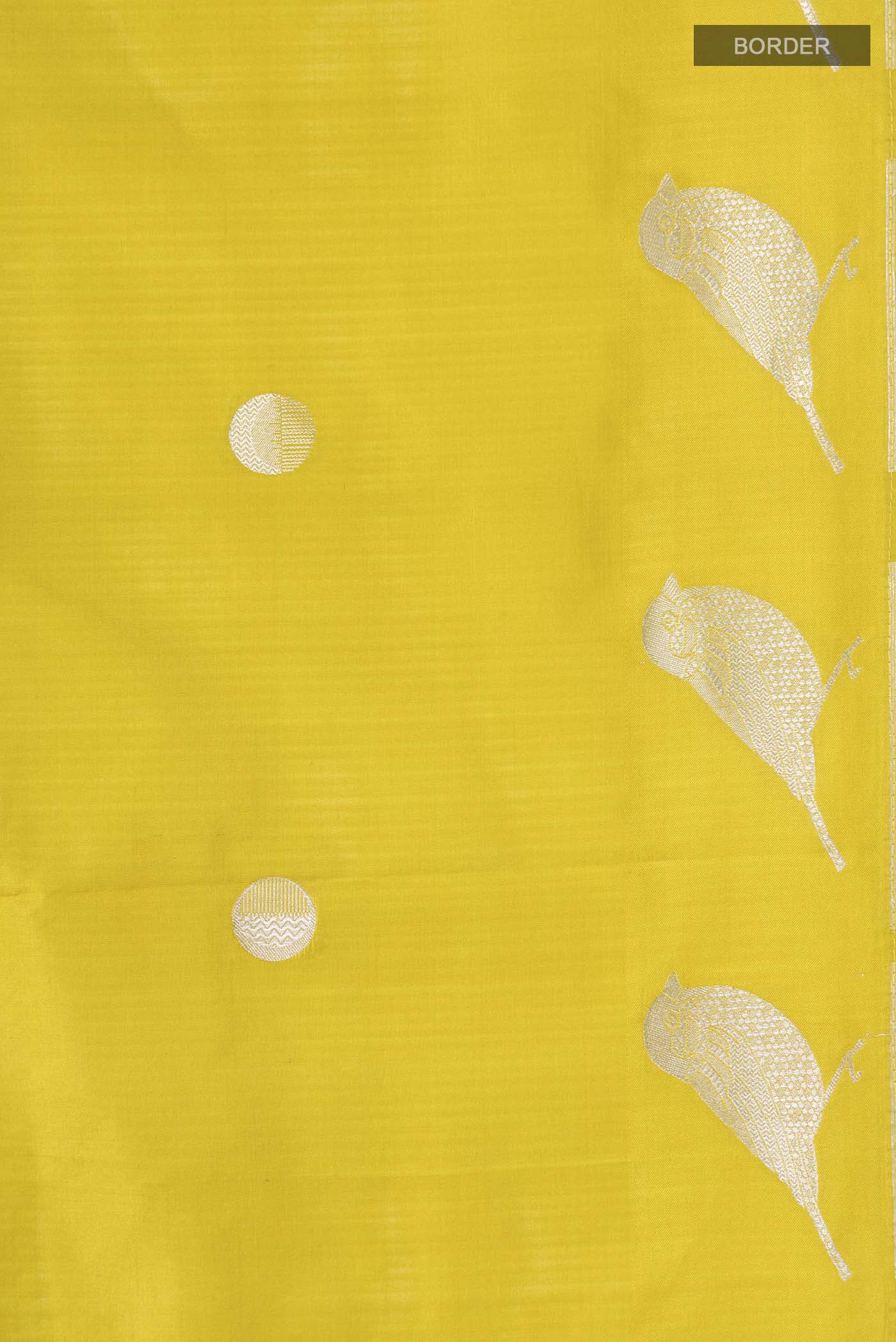 Yellow Banarasi Silk Saree - Image 3