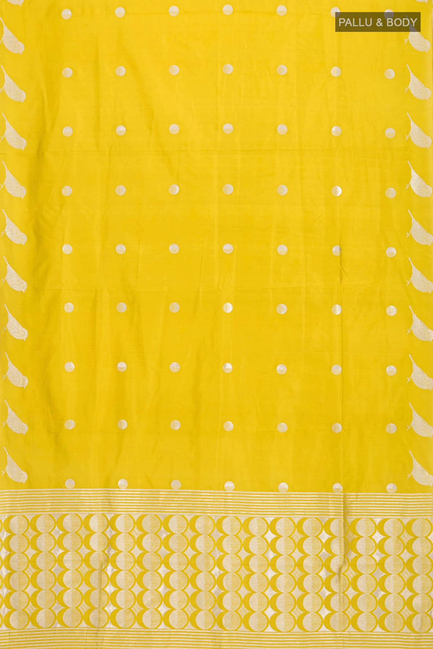 Yellow Banarasi Silk Saree - Image 6