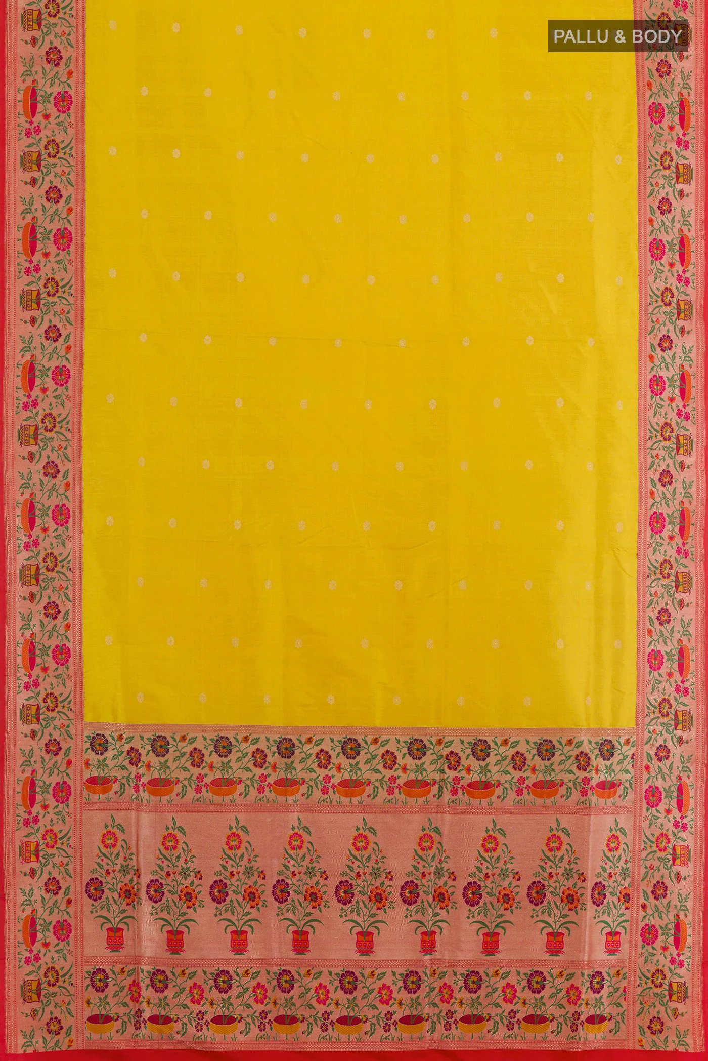 Yellow Banarasi Silk Saree - Image 5