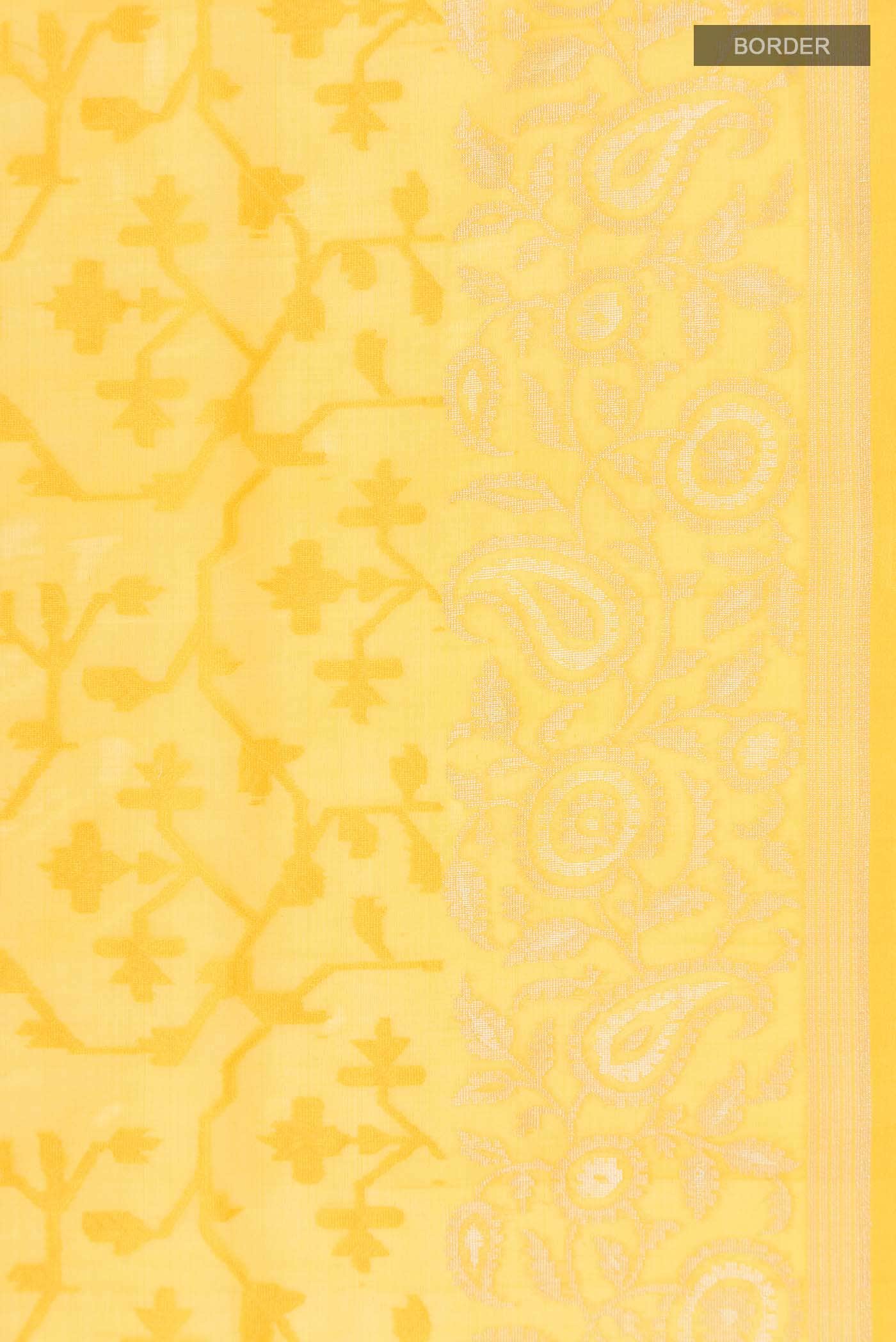 Yellow Banarasi Silk Saree - Image 5