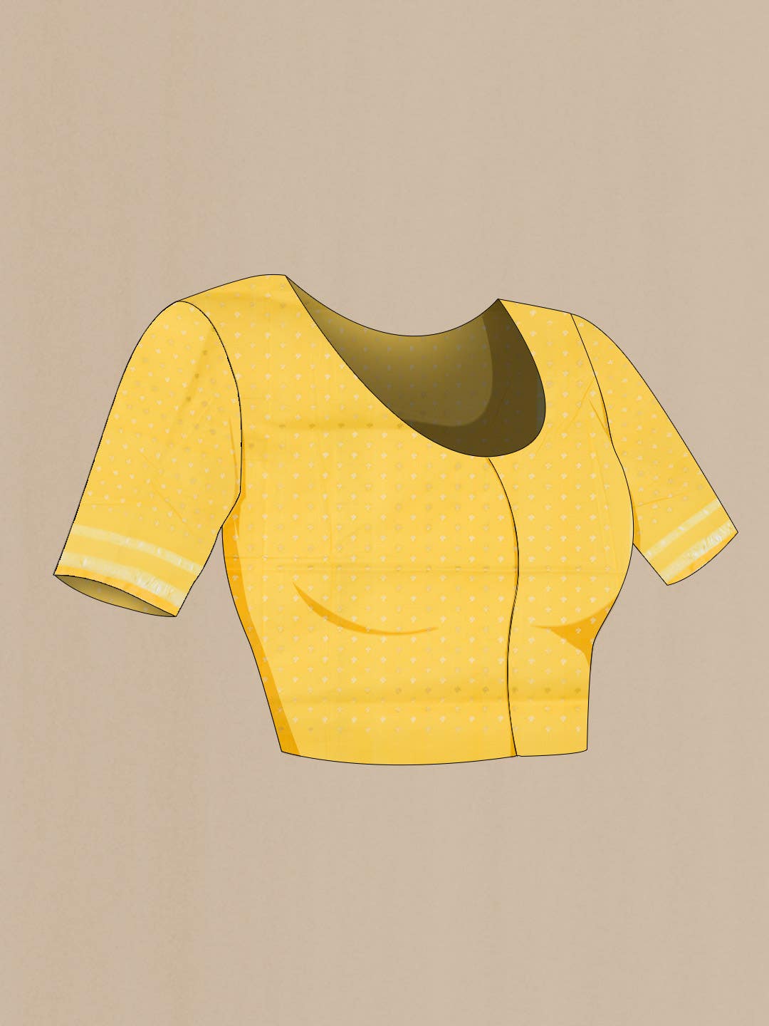 Yellow Banarasi Silk Saree - Image 6