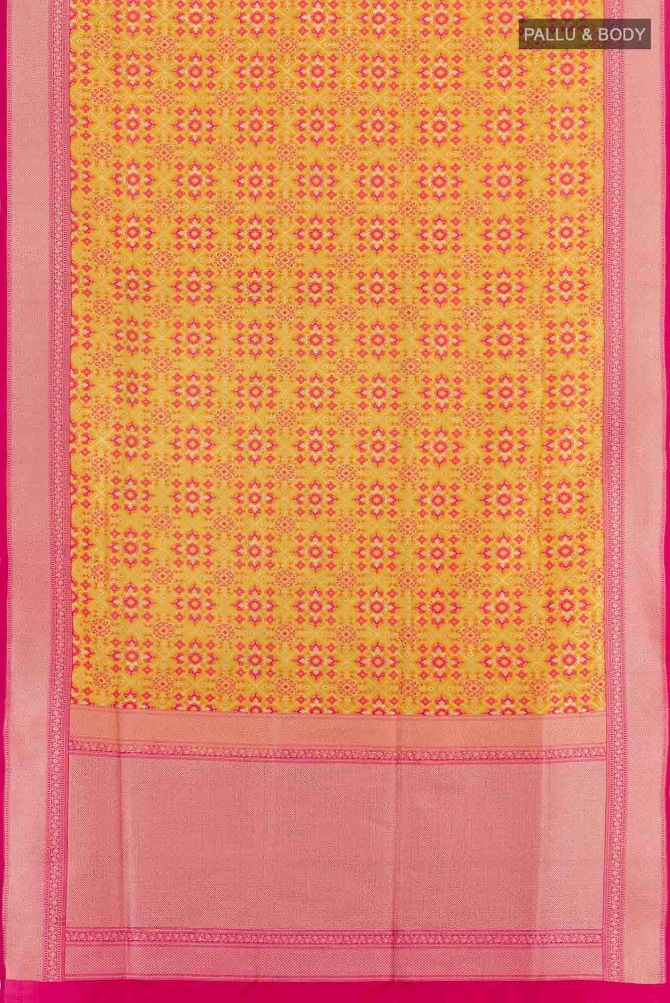 Yellow Banarasi Silk Saree - Image 4