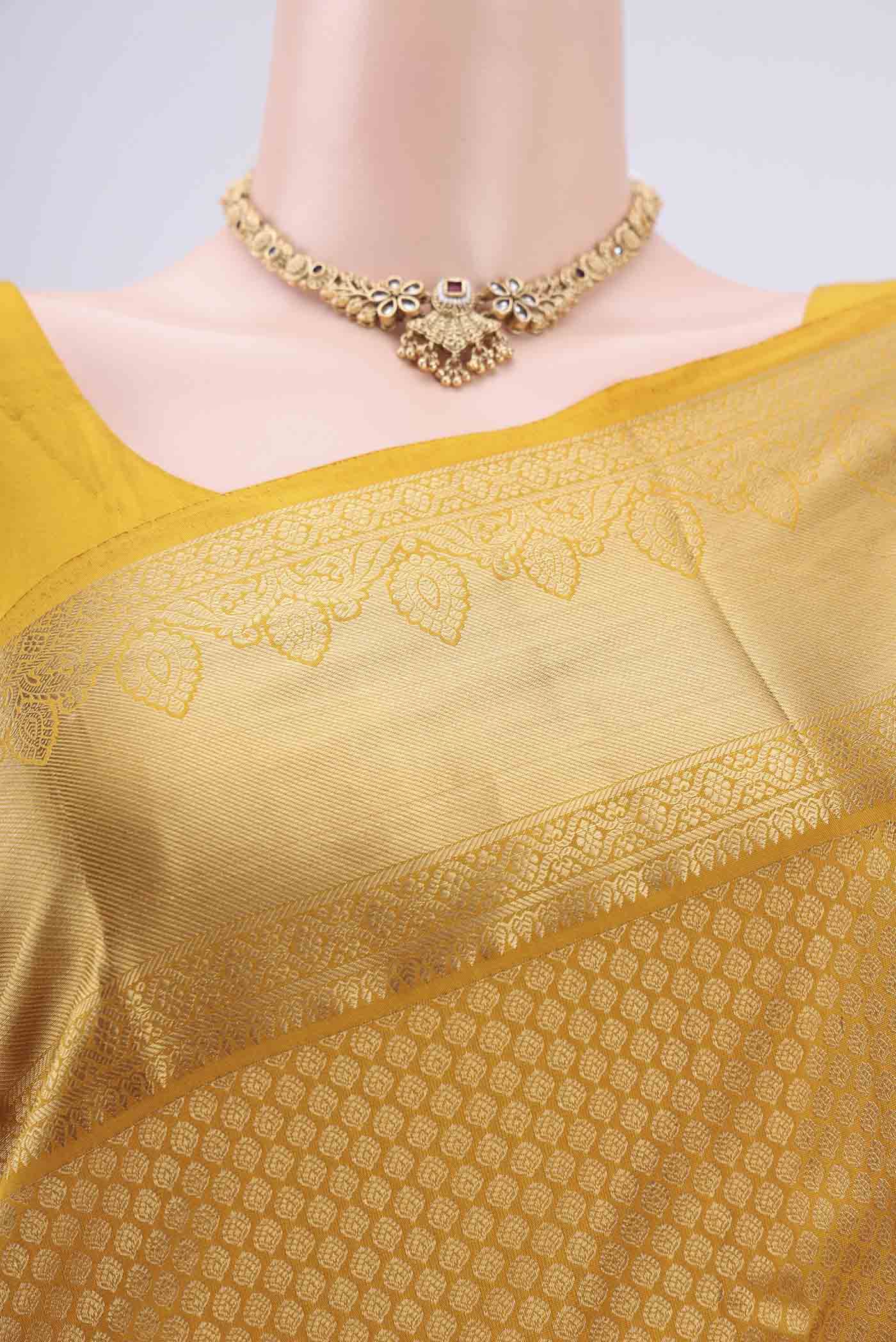 Yellow Bangalore Silk Saree - Image 2