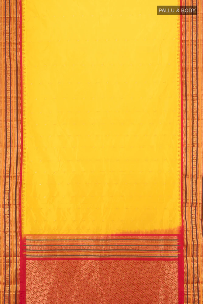 Yellow Bangalore Silk Saree - Image 5