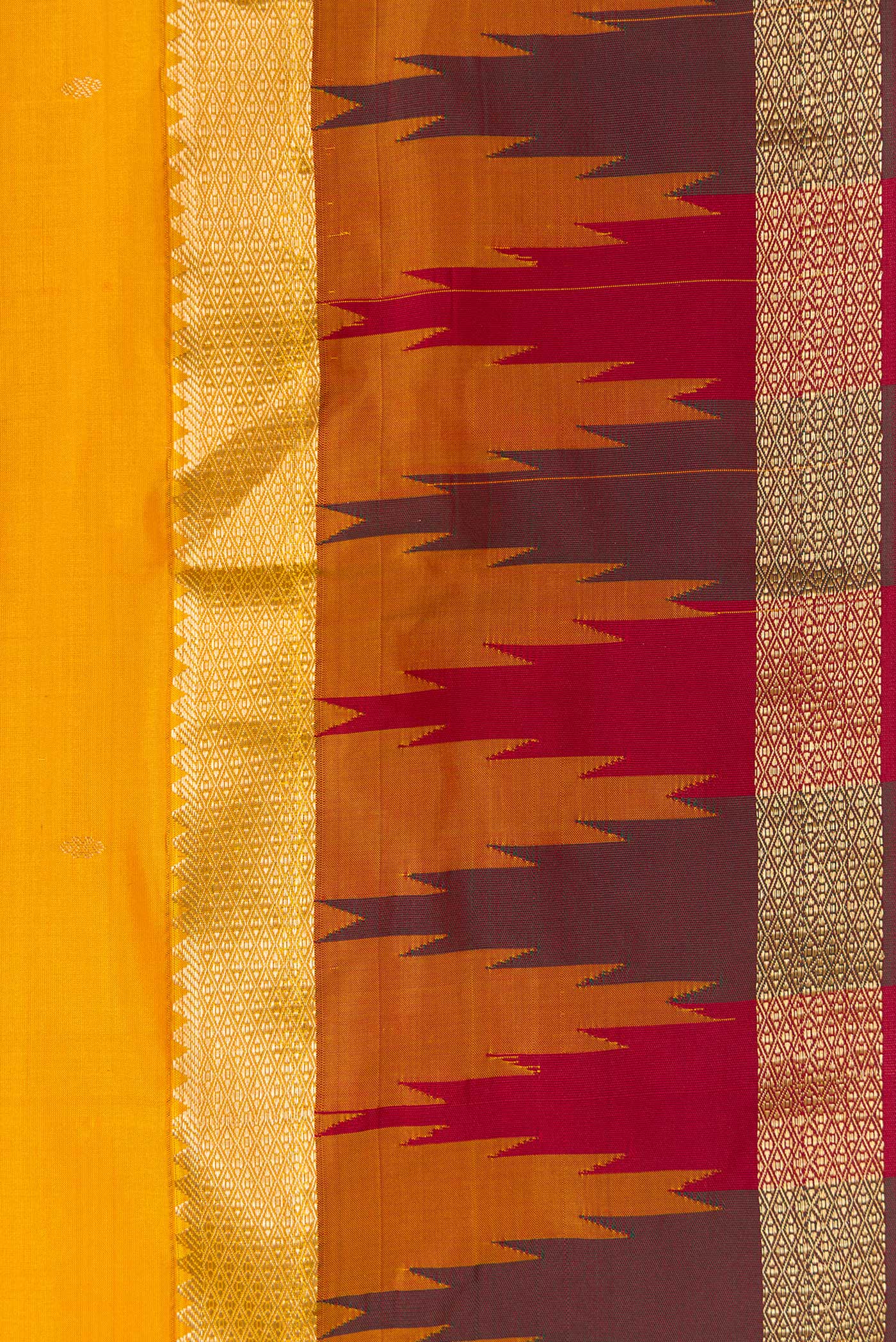 Yellow Bangalore Silk Saree - Image 3