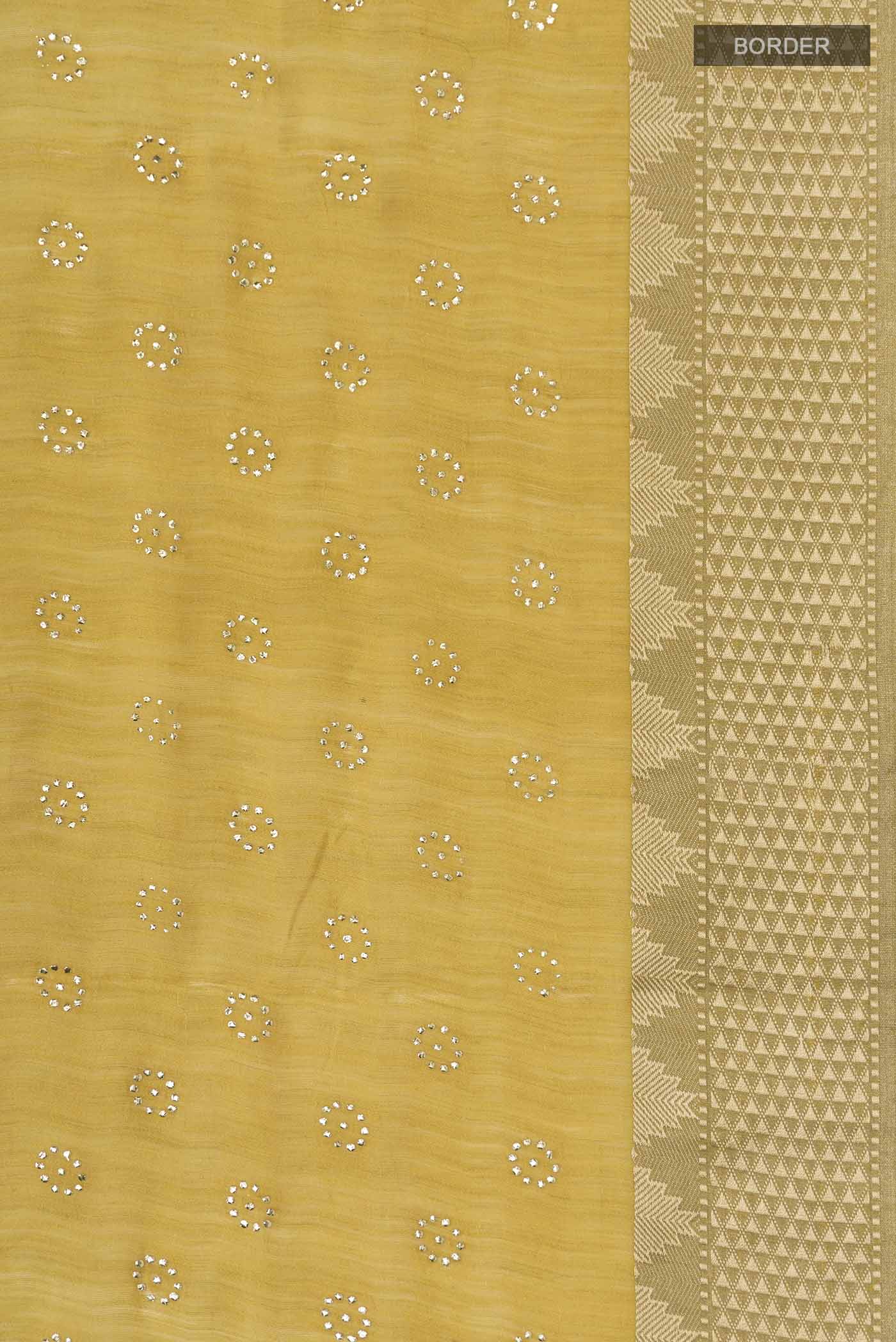 Yellow Bhagalpuri Tussar Silk Saree - Image 3