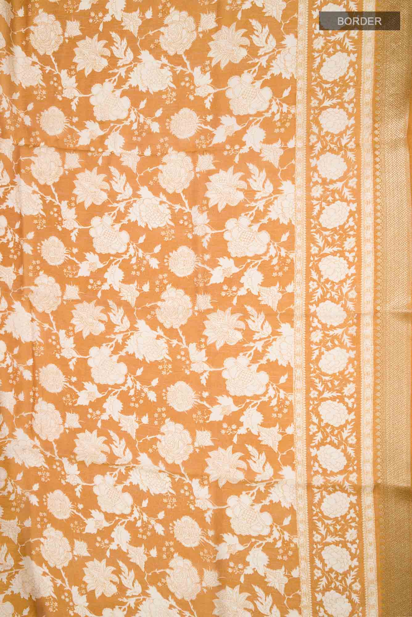 Mustard Bhagalpuri Tussar Silk Saree - Image 3