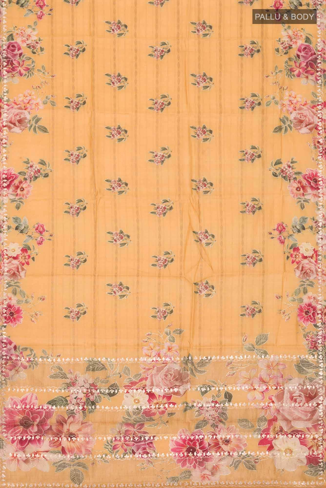 Yellow Bhagalpuri Tussar Silk Saree - Image 4