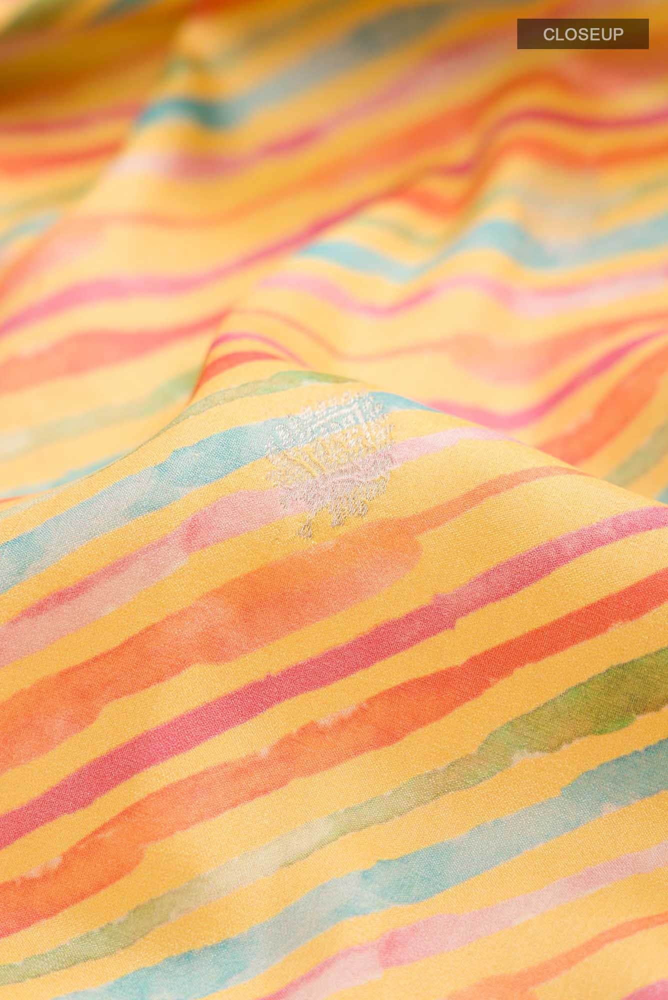 Yellow Bhagalpuri Tussar Silk Saree - Image 3