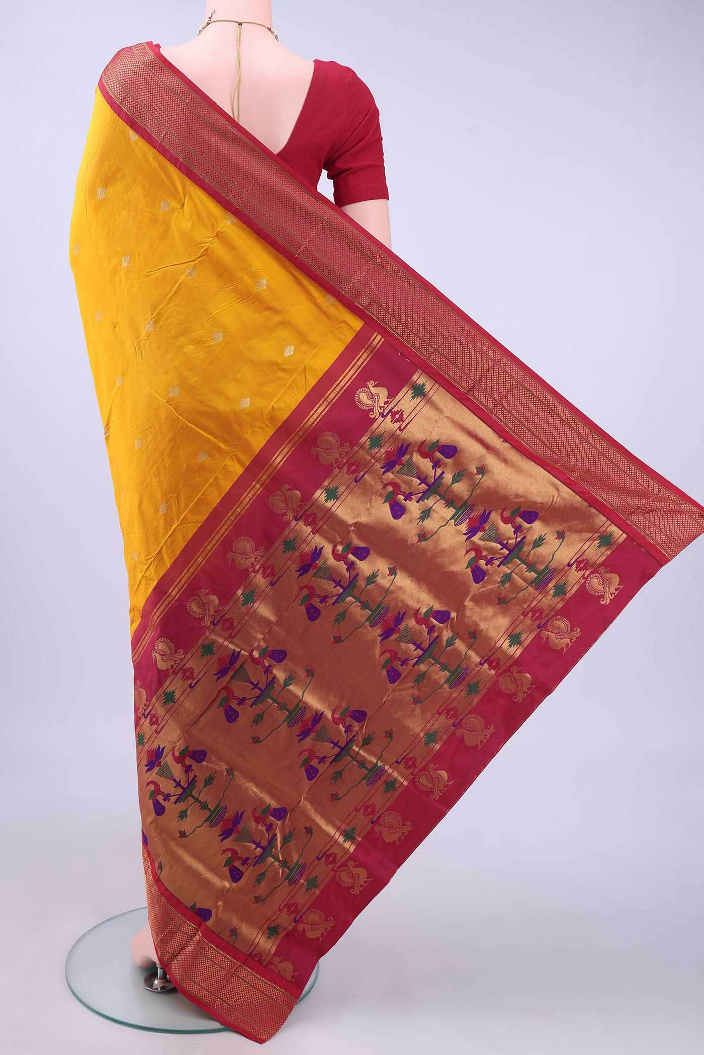 Yellow Blended Bangalore Silk - kadyal Saree - Image 2