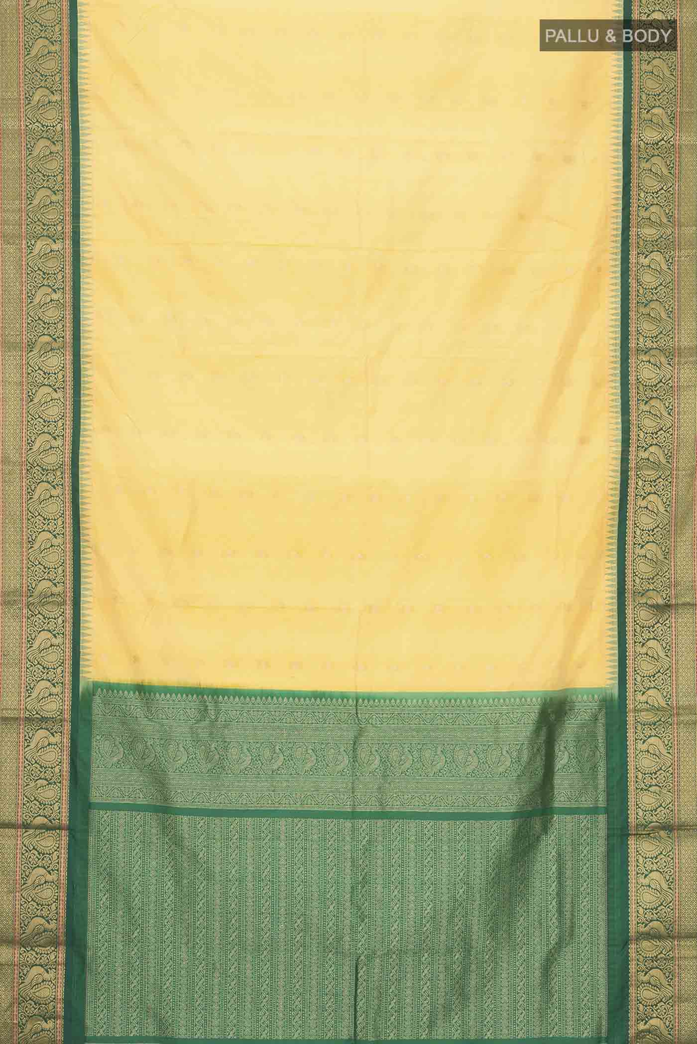 Yellow Blended Bangalore Silk Saree - Image 3
