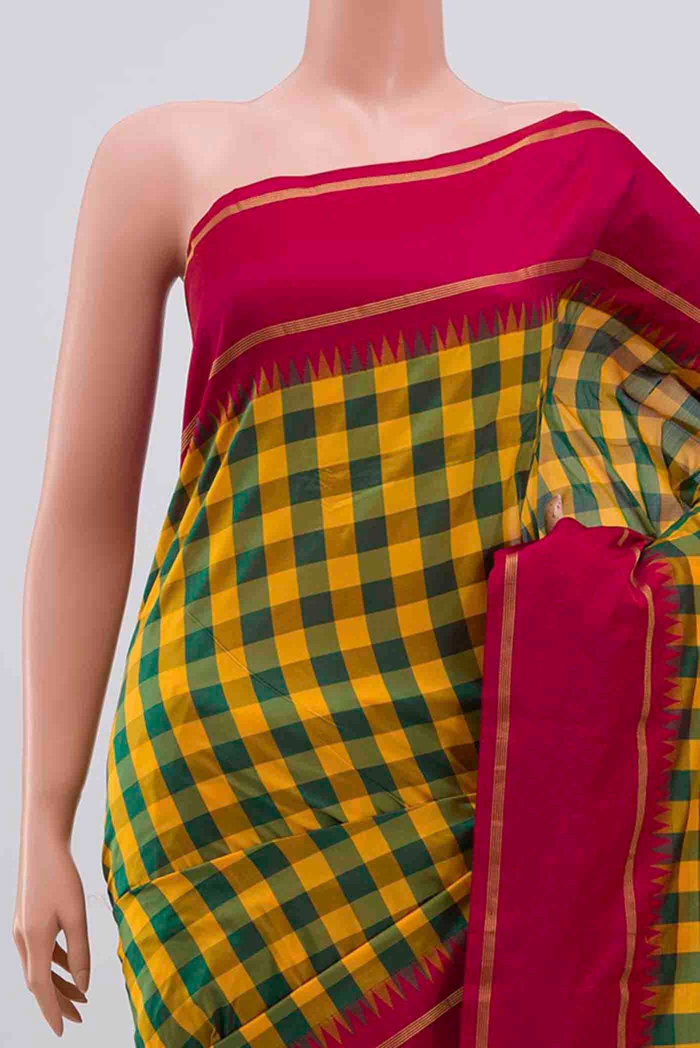 Yellow Blended Bangalore Silk Saree - Image 2