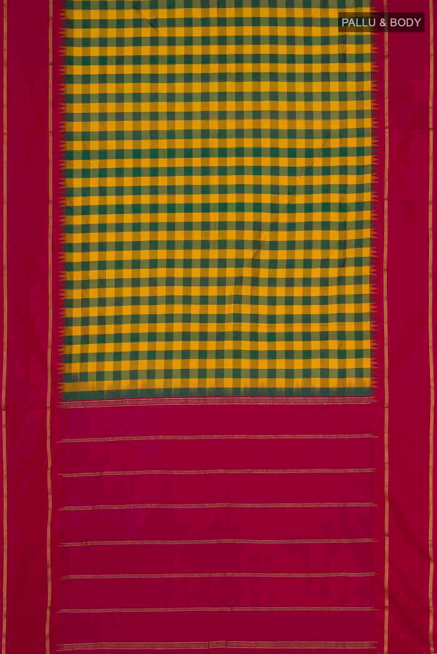 Yellow Blended Bangalore Silk Saree - Image 4