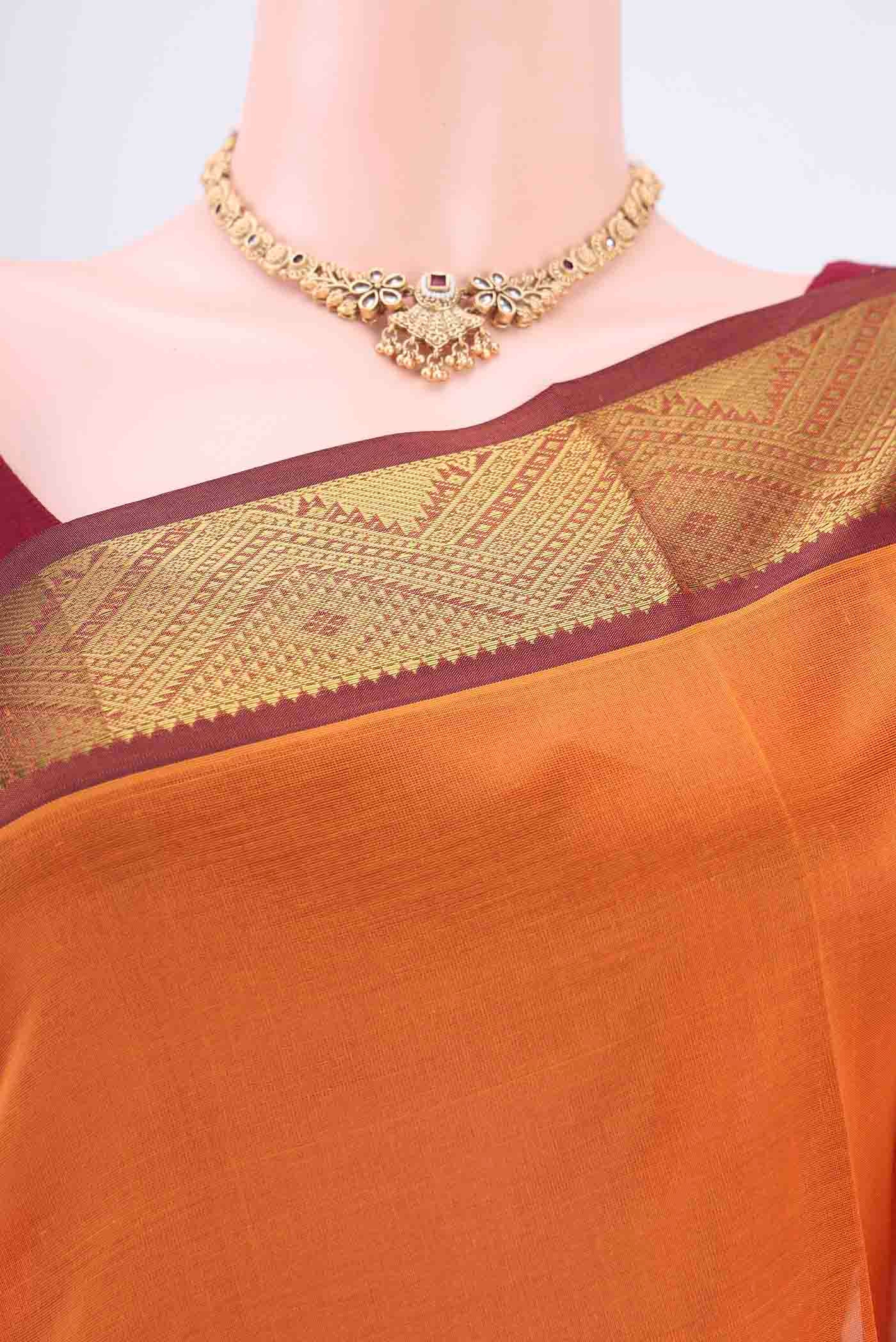 Yellow Blended Coimbatore Silk Cotton Saree - Image 2