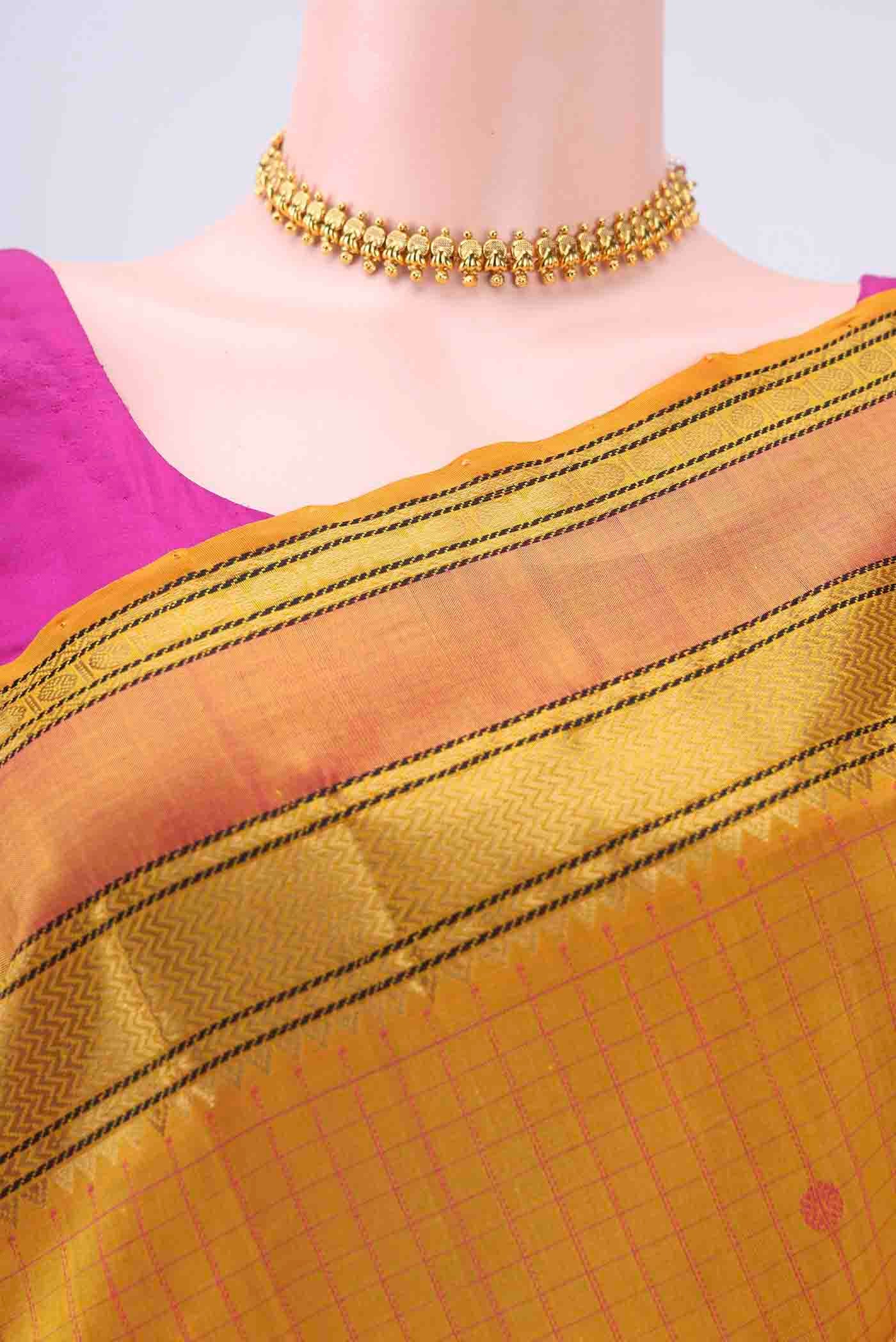 Yellow Blended Coimbatore Silk Cotton Saree - Image 2