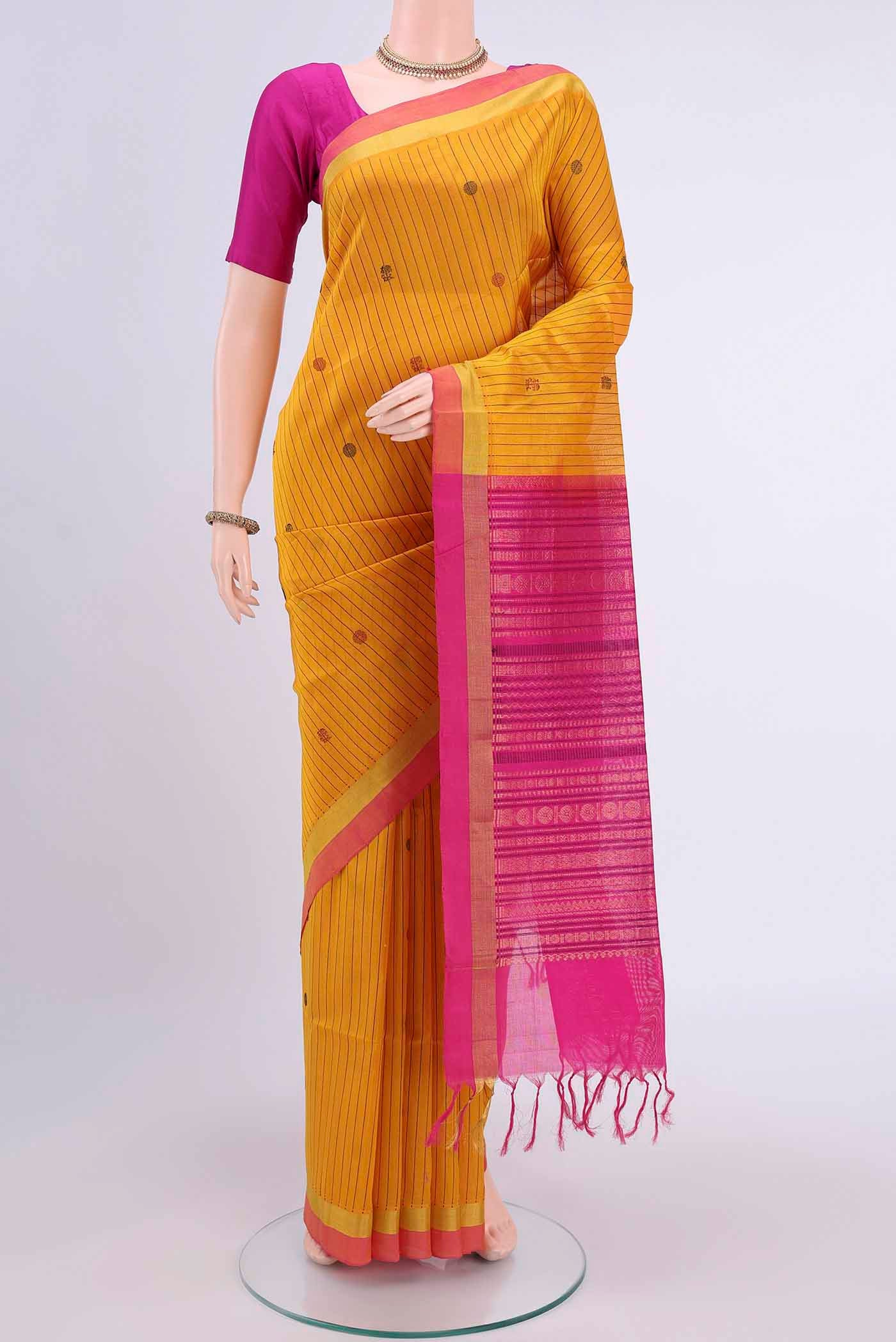 Off White Blended Coimbatore Silk Cotton Saree