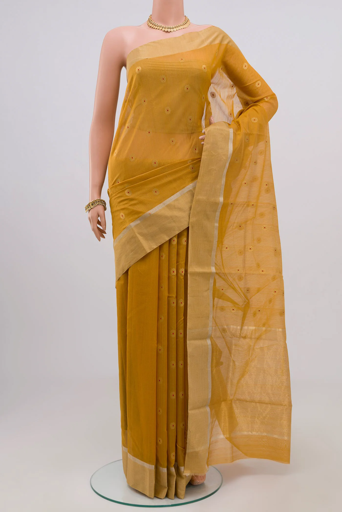 Yellow Chanderi Silk Cotton Saree