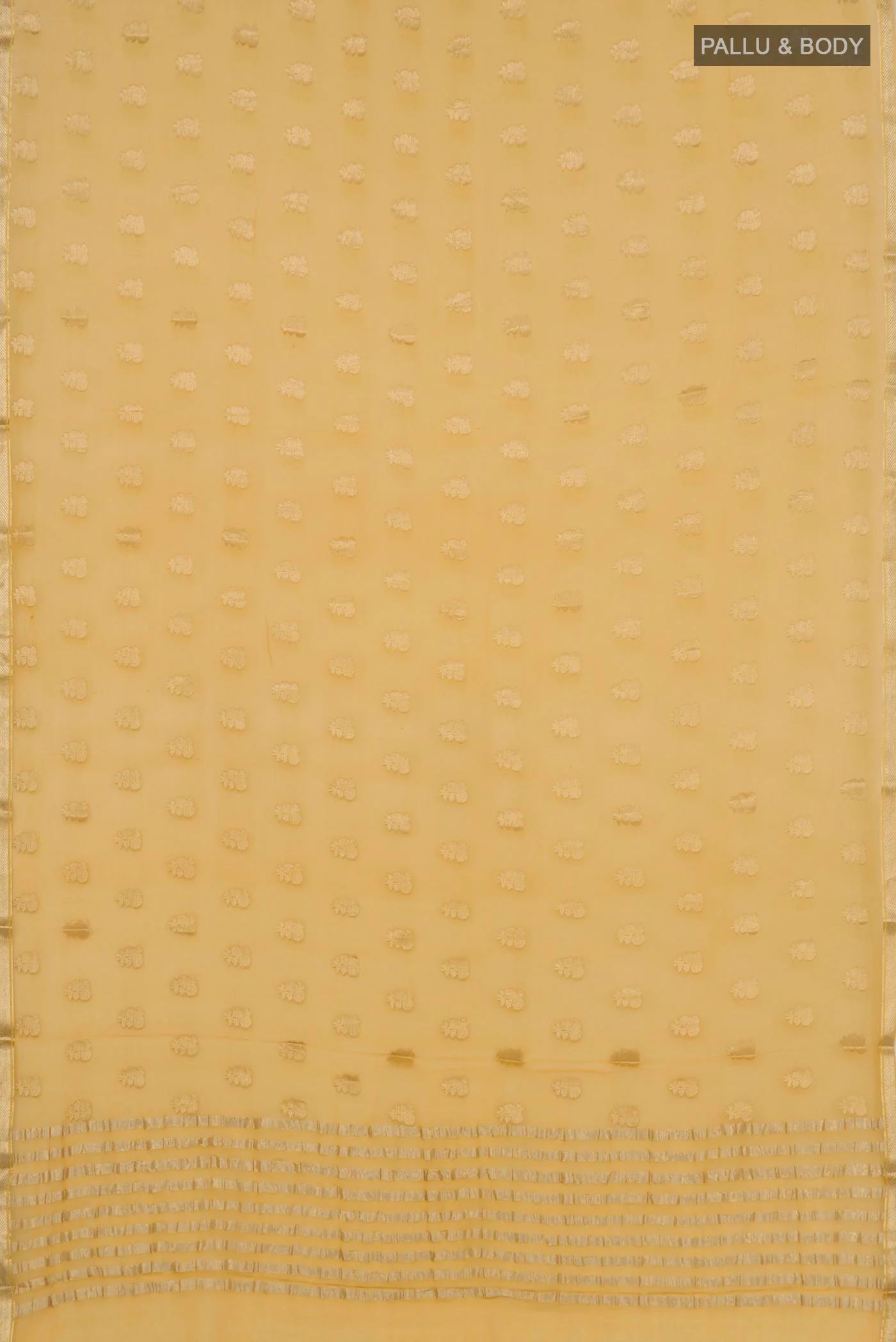Yellow Mysore Chiffon Saree - Image 5