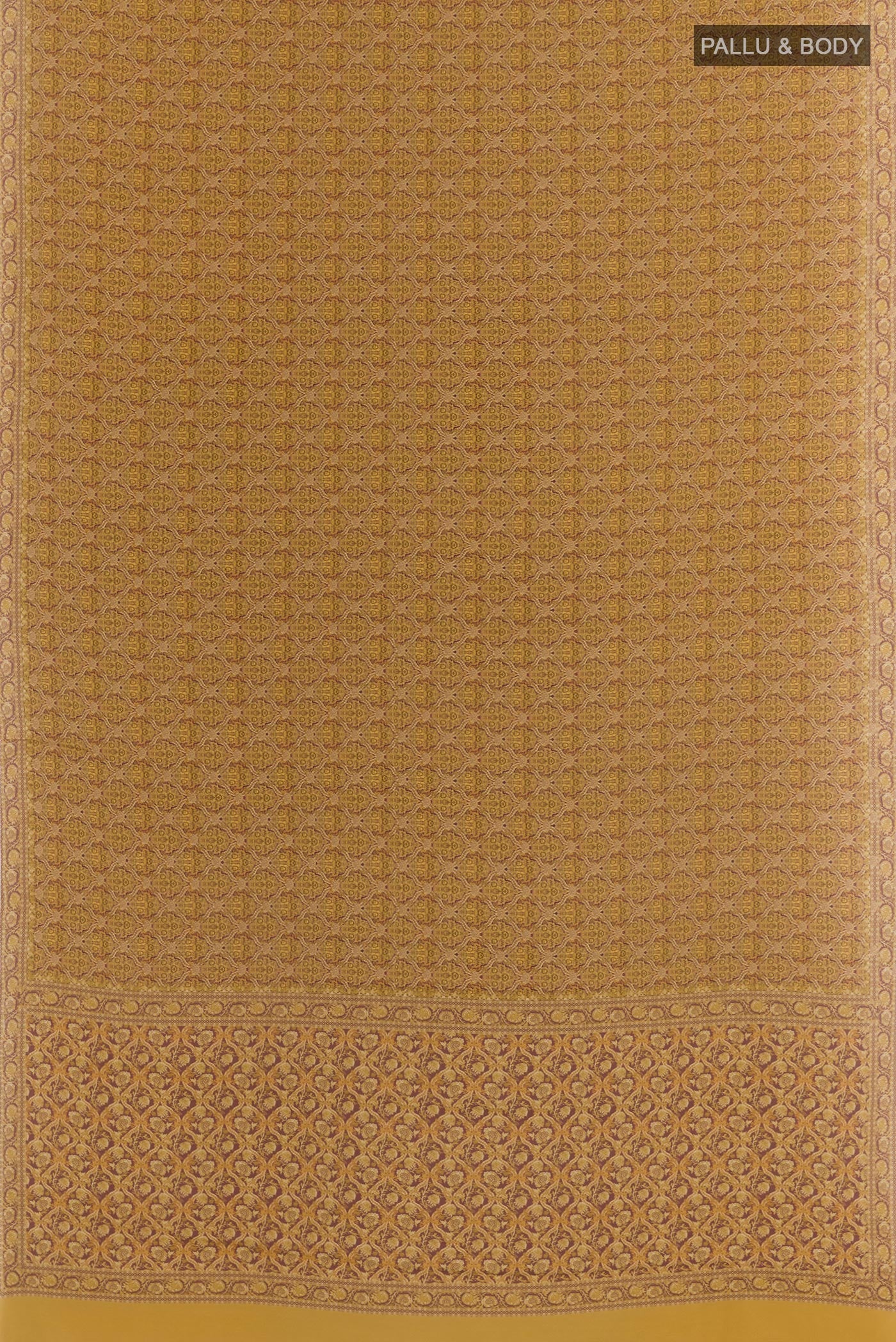 Mustard Mysore Crepe Saree - Image 3