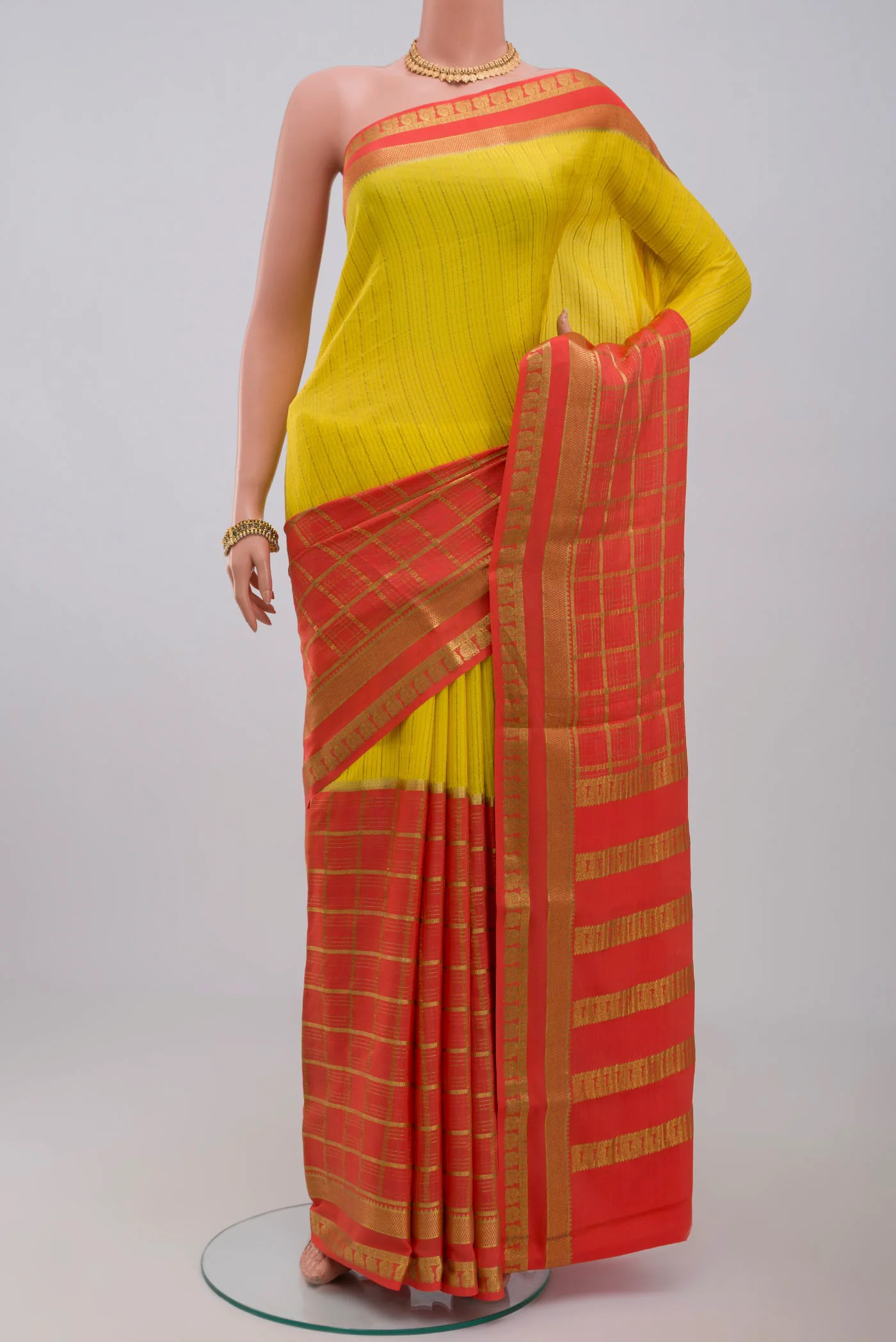 Multi Color Mysore Crepe Saree