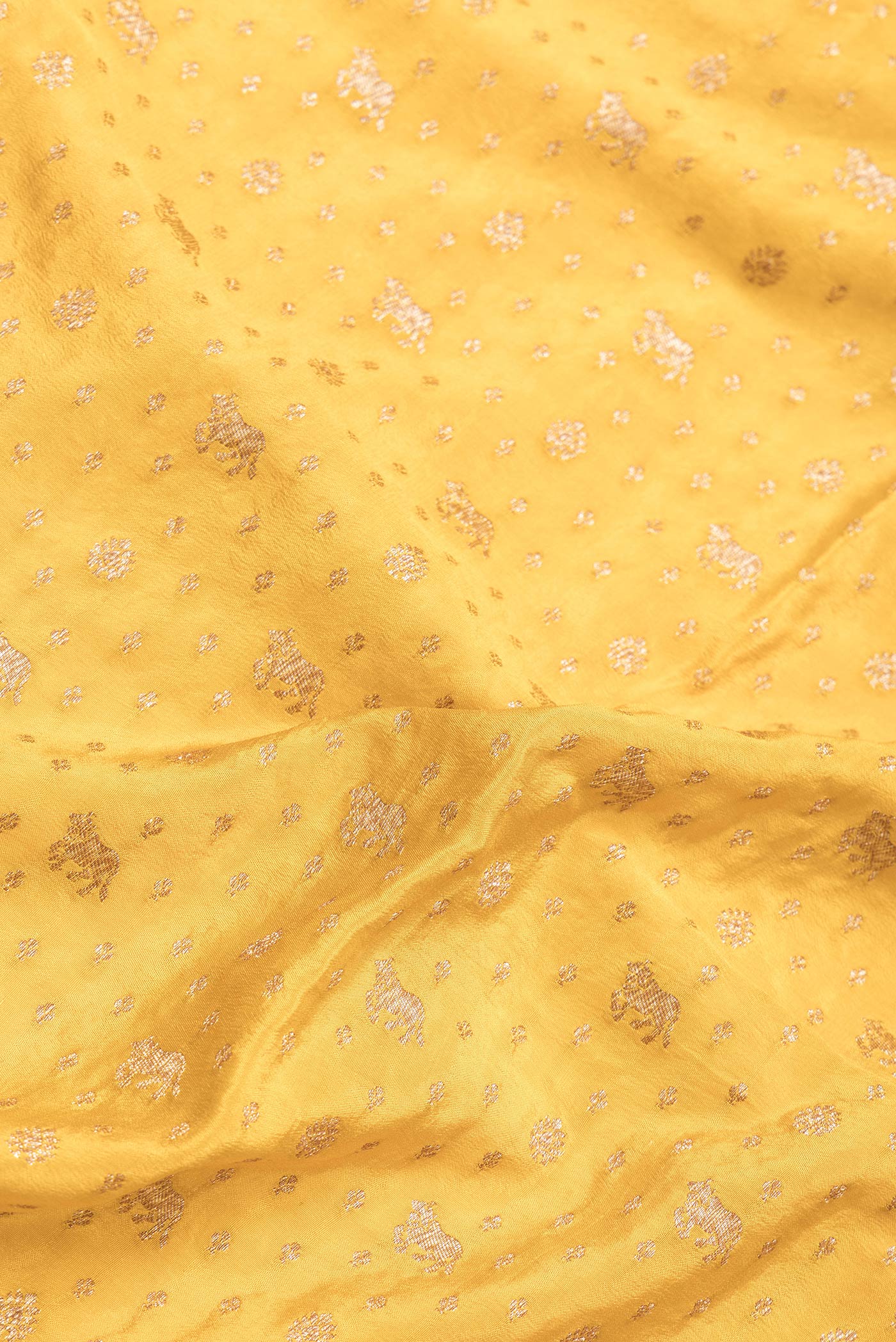 Yellow Banarasi Georgette Saree - Image 2