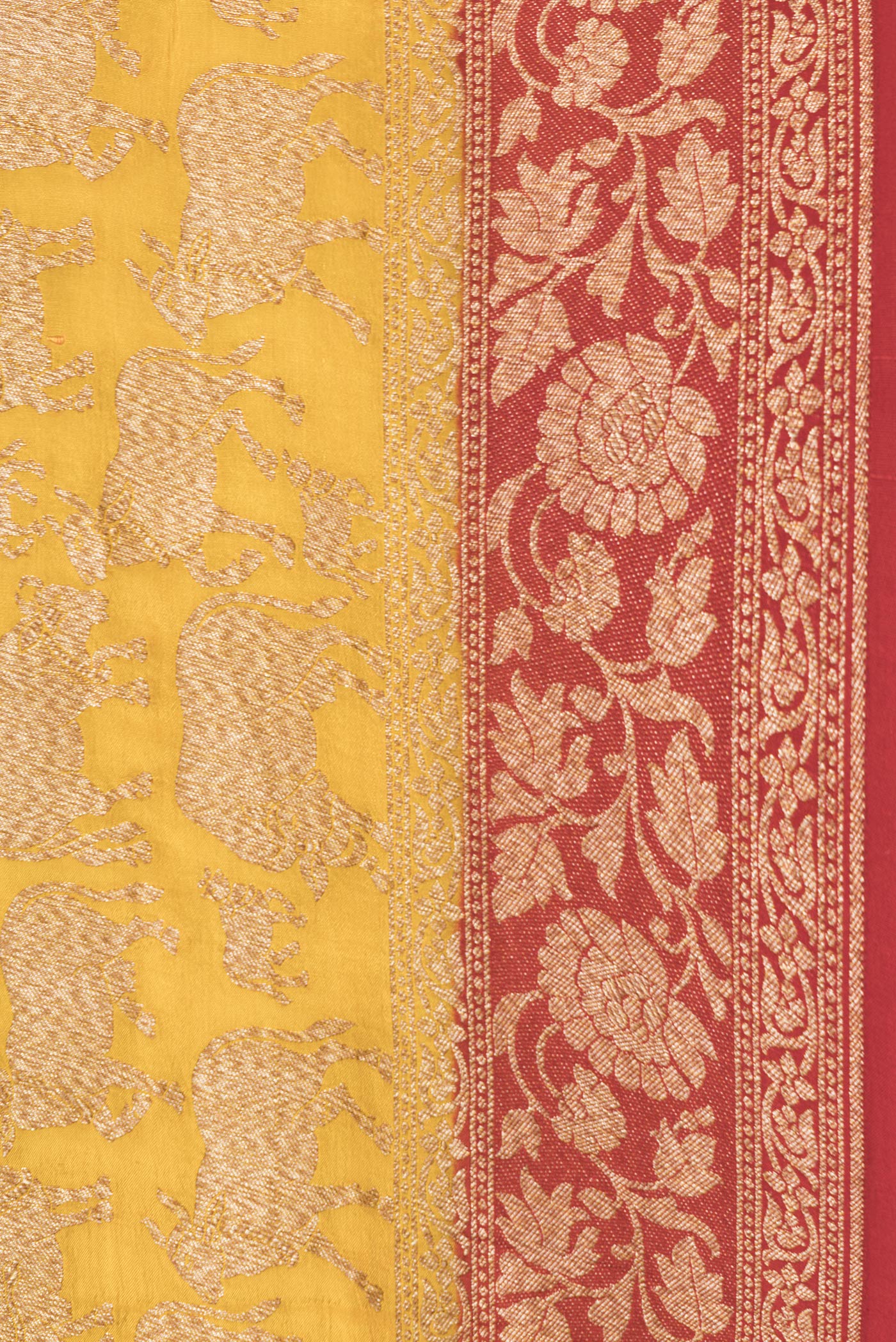 Yellow Banarasi Georgette Saree - Image 3
