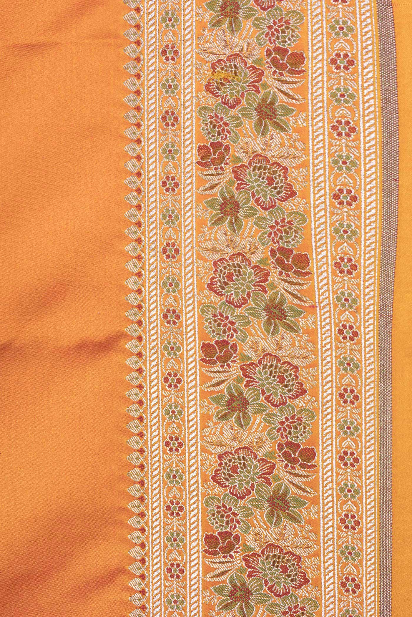 Orange Dual Tone Blended Banarasi Silk Saree - Image 3