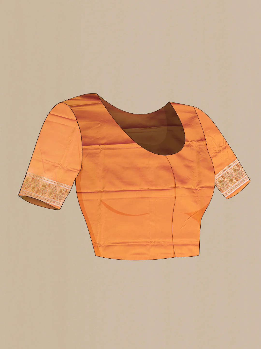 Orange Dual Tone Blended Banarasi Silk Saree - Image 4