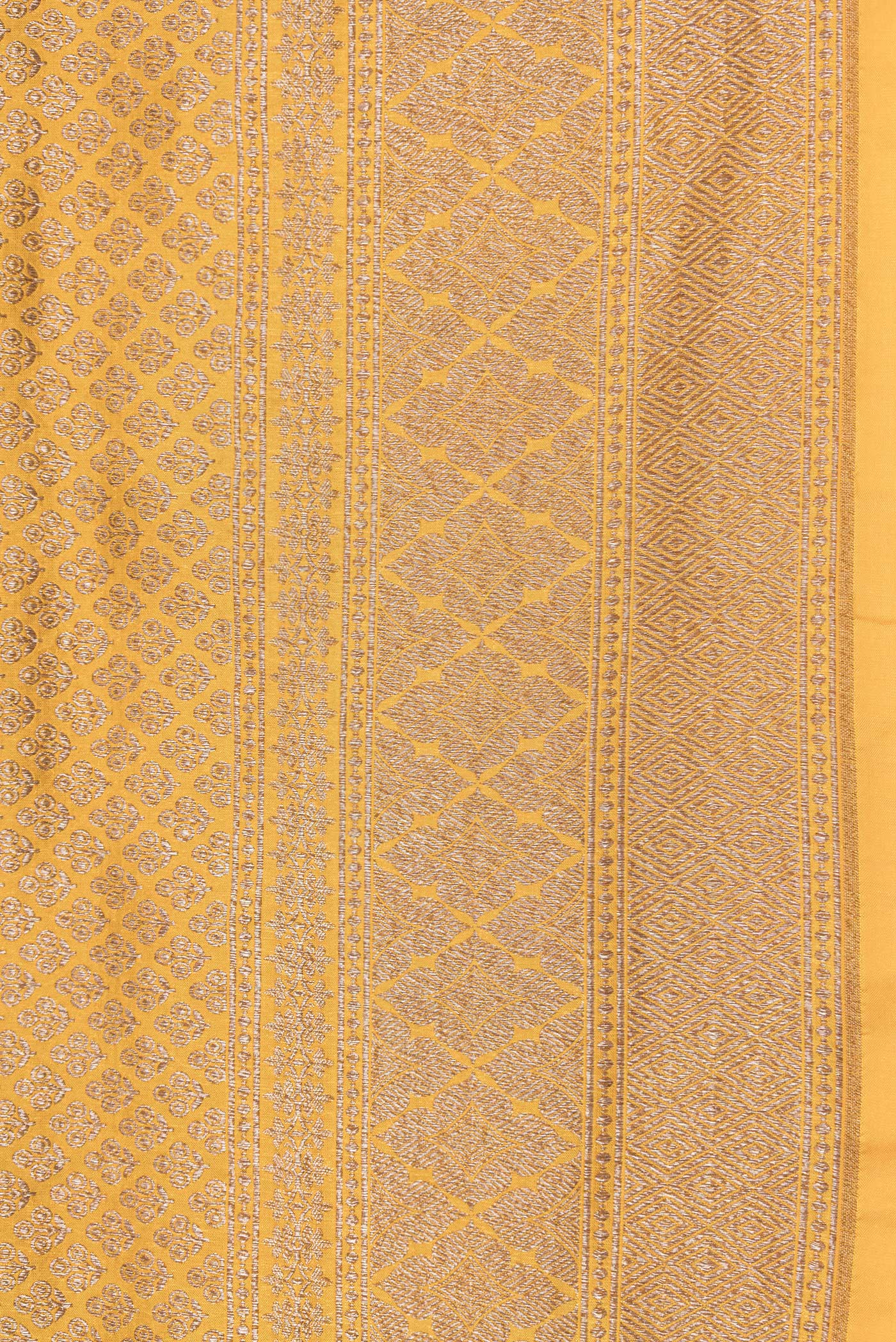 Mustard Banarasi Silk Saree - Image 3