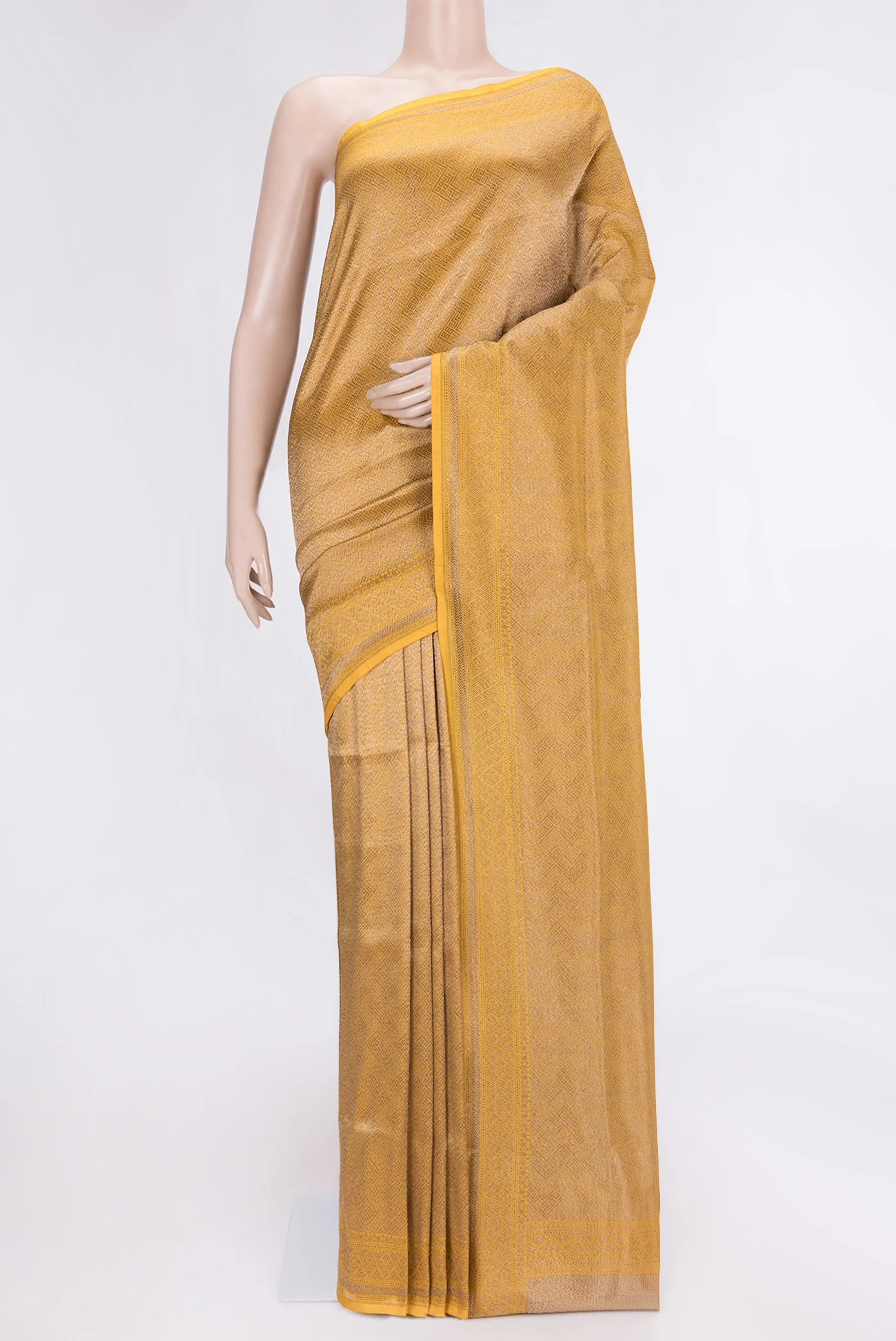 Yellow Banarasi Silk Saree