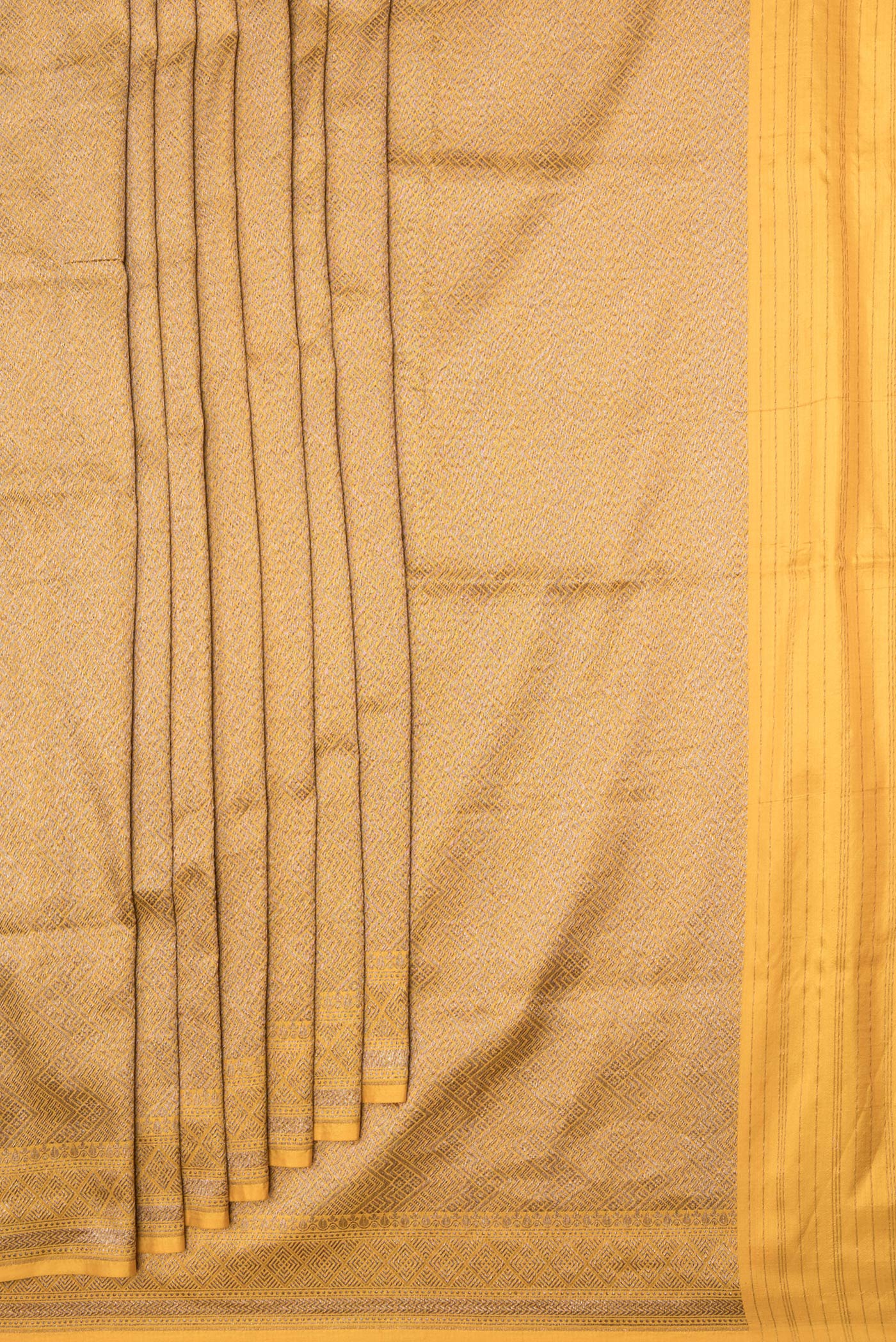 Yellow Banarasi Silk Saree - Image 4