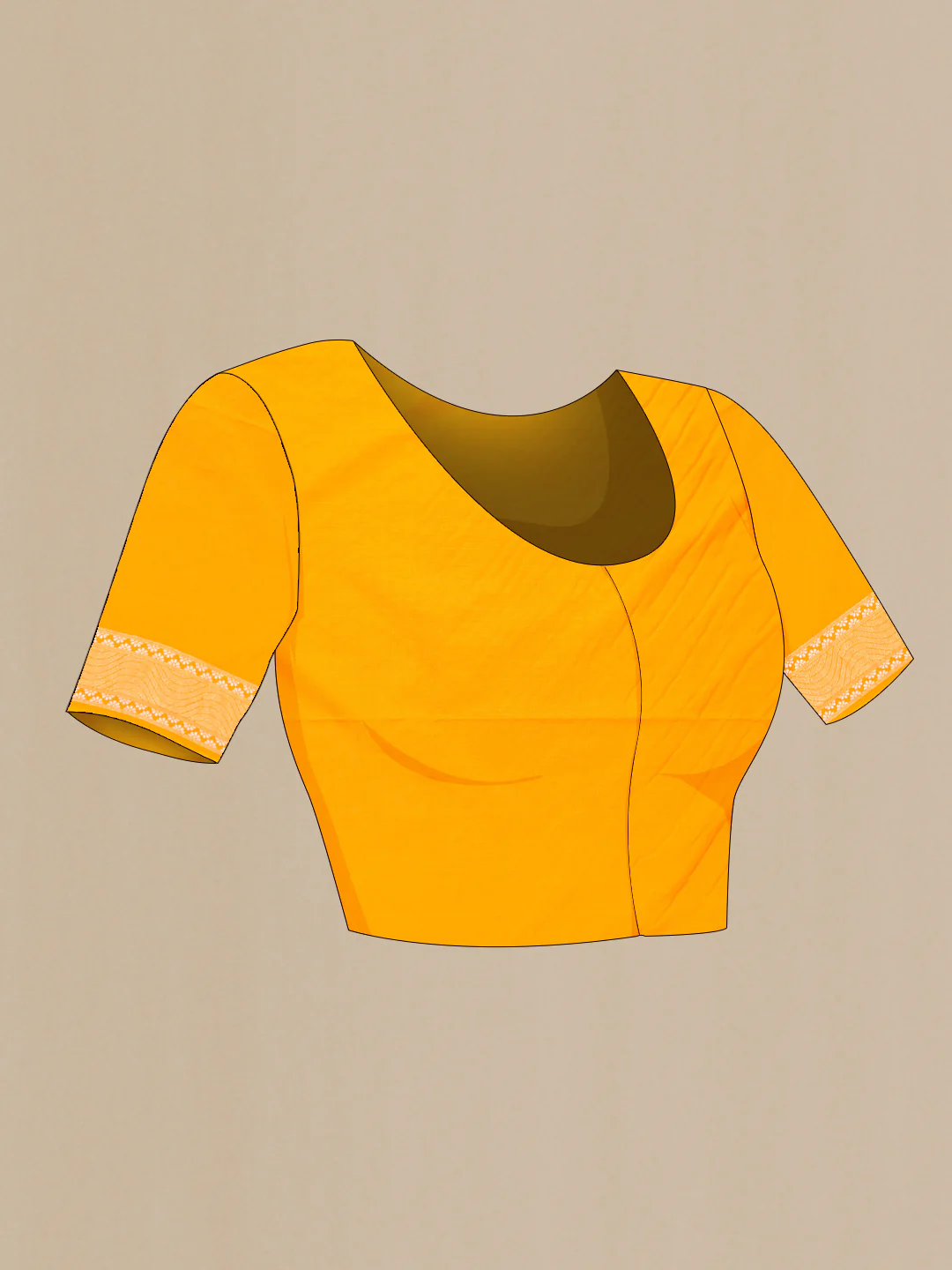 Yellow Blended Banarasi Silk Saree - Image 2