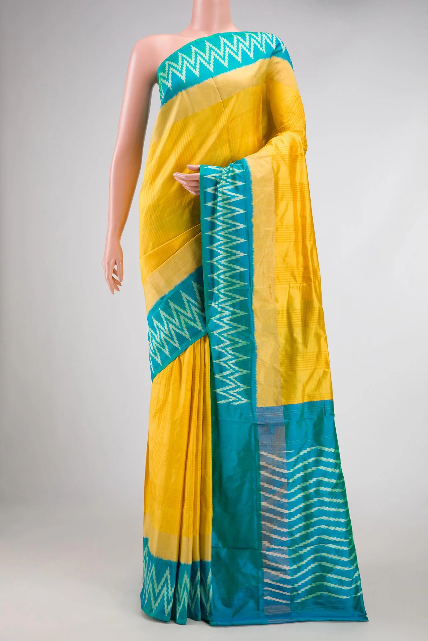 Yellow Pochampally Silk Saree