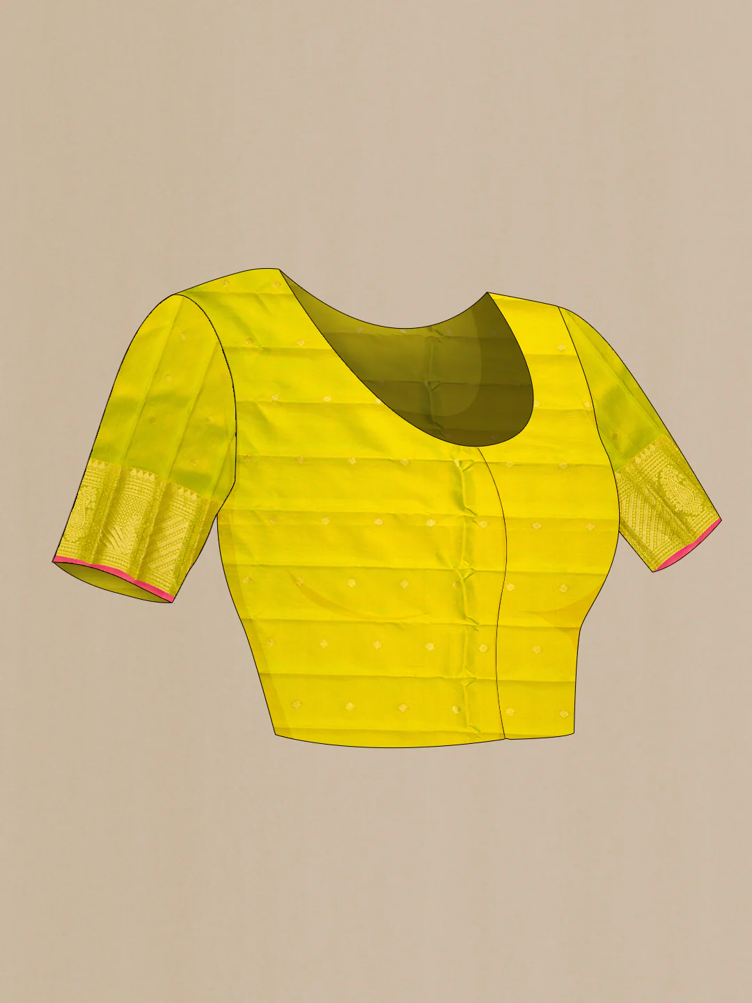 Yellow Gadwal Silk Saree - Image 5