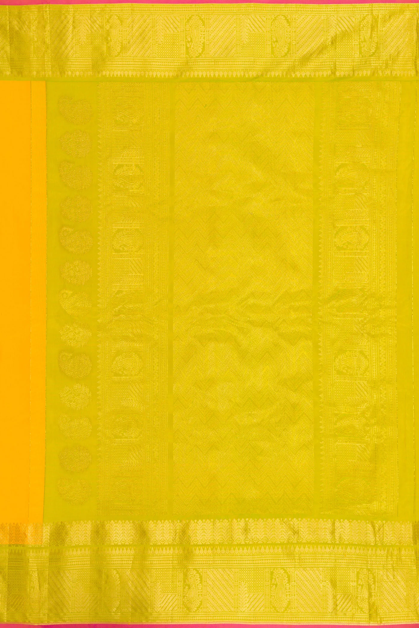Yellow Gadwal Silk Saree - Image 7